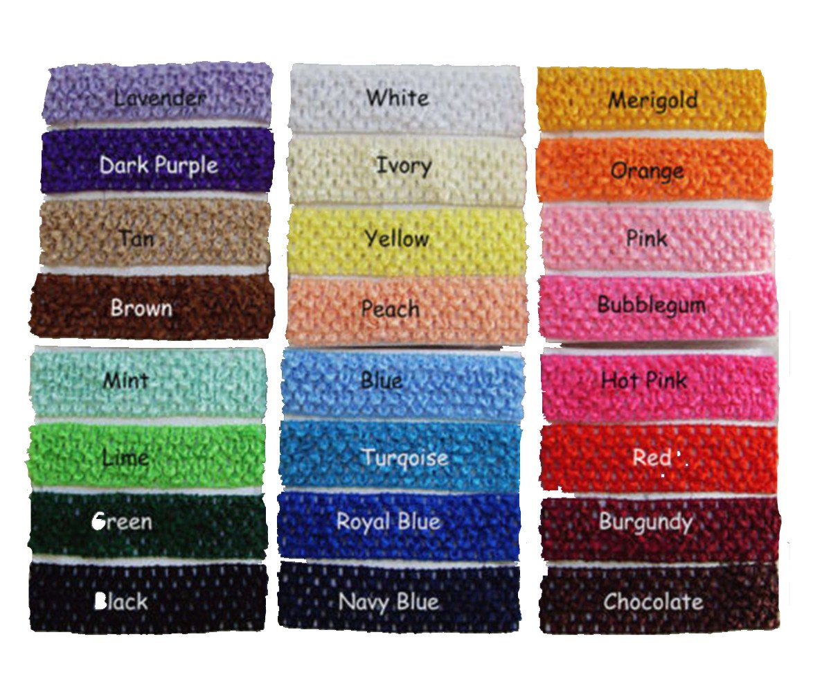 QandSweet Baby Girl's Stretch Headbands - Soft Crochet Stretchy Hair Bands for DIY Accessories with Flowers or Bows - Perfect for Newborns, Toddlers, and Kids' Daily Wear, Parties, and Photo Shoots