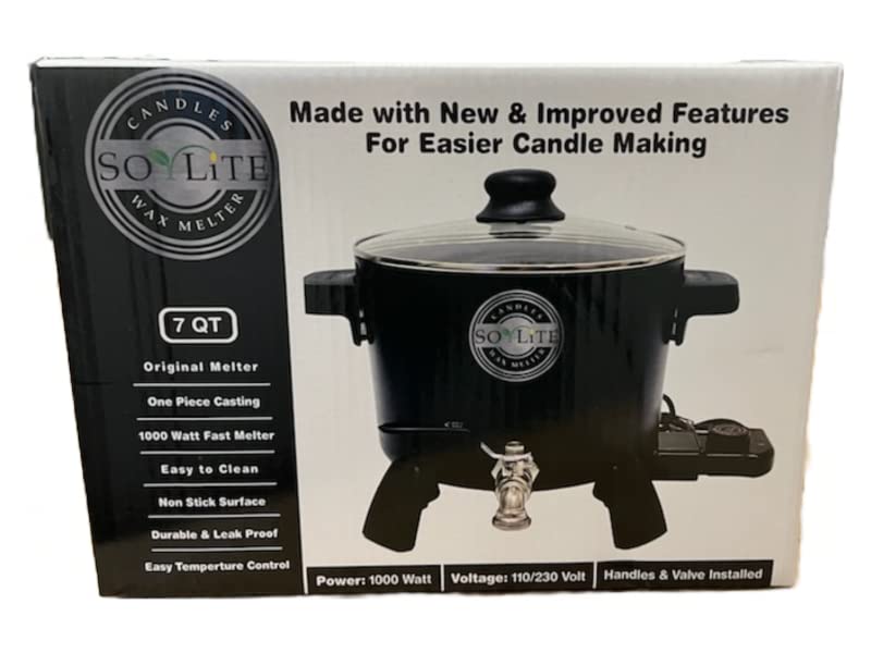 Premium Wax Melter for Candle Making - 7 Quart (14 lbs) Capacity with Easy Pour Spout | Ideal for DIY Soy Wax, Beeswax & Paraffin Candles | Perfect for Home Candle Businesses & Craft Workshops (by Soylite Candles)