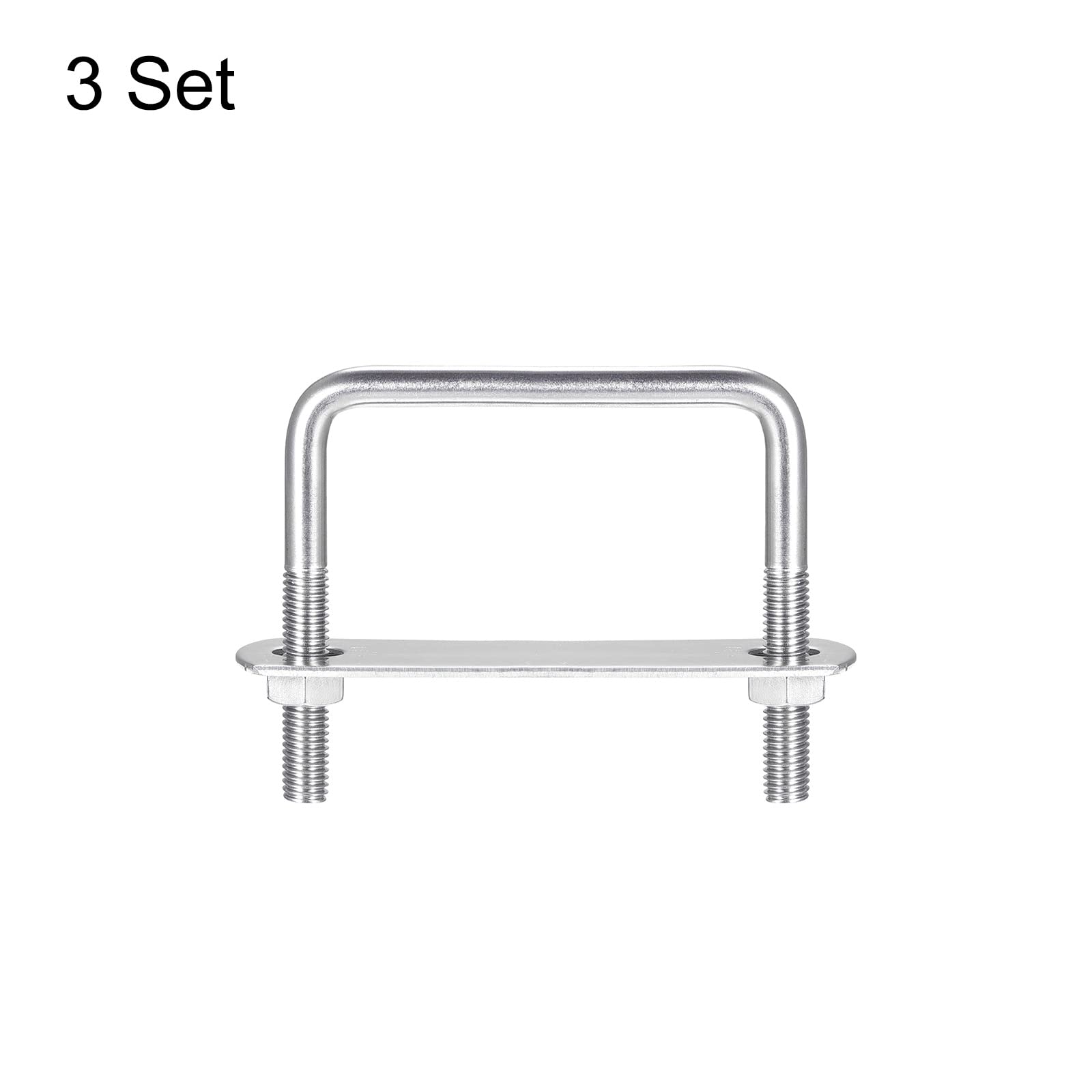 uxcell 3 Sets 304 Stainless Steel U-Bolts - 72mm(2.83