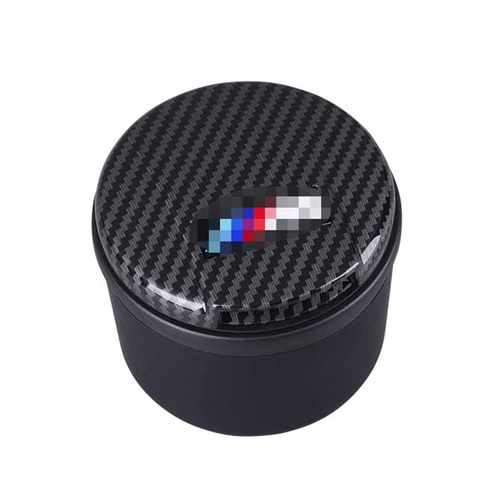 Portable Car Ashtray with Lid - Smell Proof & Windproof Detachable Cigarette Holder with LED Blue Light - Ideal for Outdoor Travel, Home & Office Use - Carbon Fiber Pattern Design