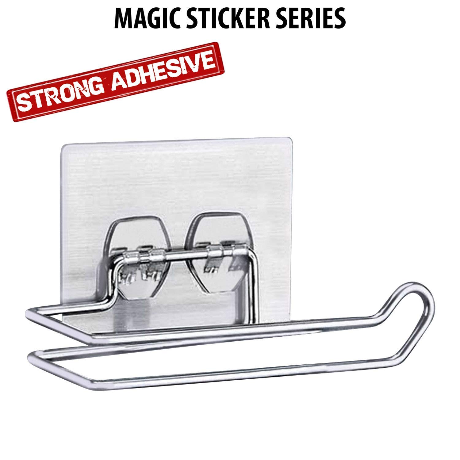ZIVIK 2-Pack Stainless Steel Self-Adhesive Toilet Paper Holder - No Drill Wall Mounted Bathroom Tissue Roll Rack - Strong Adhesive for Kitchen, Bathroom, RV (Silver) - Perfect for Small Spaces & Rental Homes