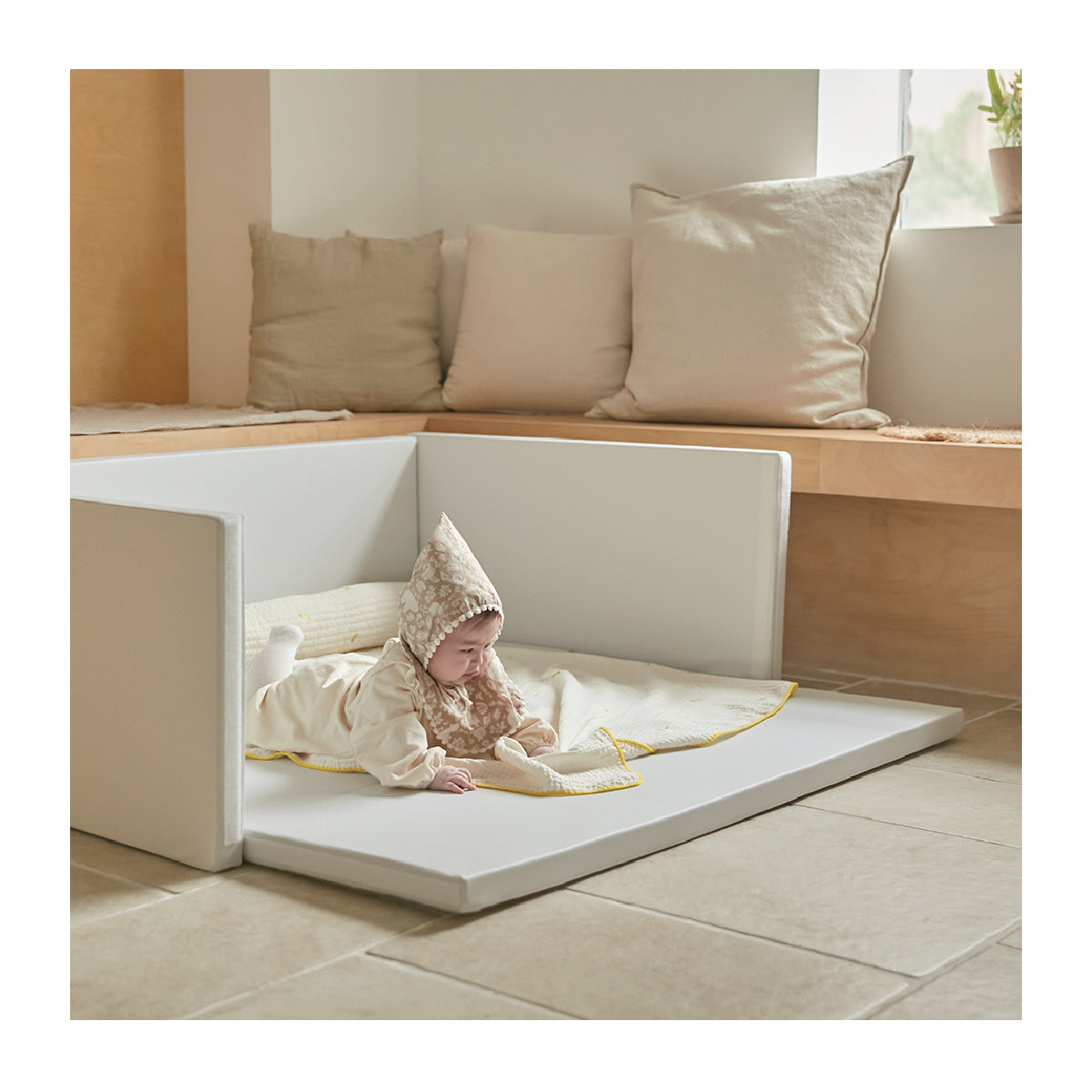 Caraz Nice Bumper Play Mat for Babies - Soft & Safe Baby Playpen for Crawling, Tummy Time & Nursery Floor Protection