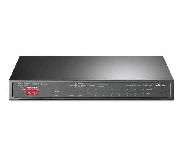 10-Port Gigabit Ethernet Switch with 8 PoE+ Ports - High-Speed Network Switch for Office, Home & Gaming Setup