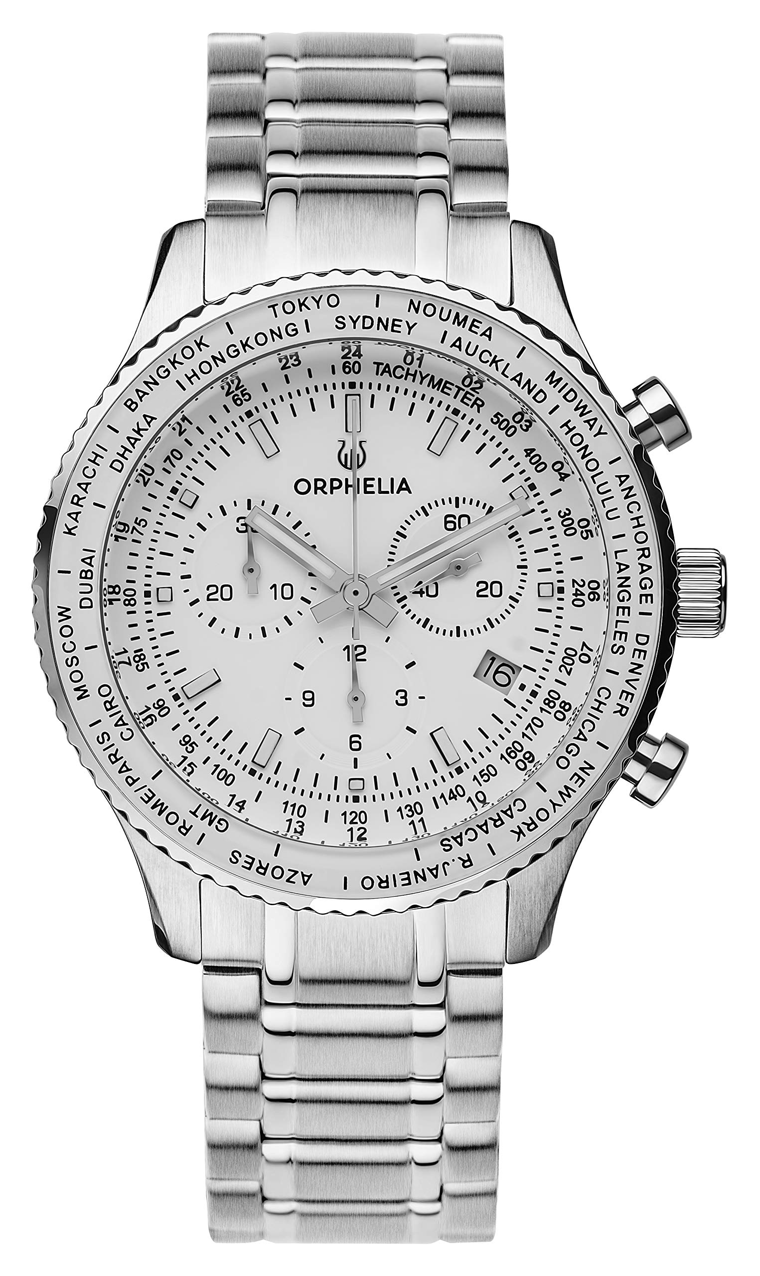 Orphelia Men's Chronograph Quartz Watch - Waterproof Stainless Steel Analog Wristwatch for Business, Casual & Outdoor Activities