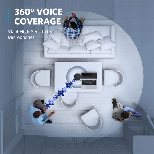 Anker PowerConf S360 Speakerphone with 360° Voice Pickup - Premium Conference Speaker for Clear Calls | Ideal for Home Office, Business Meetings & Remote Work