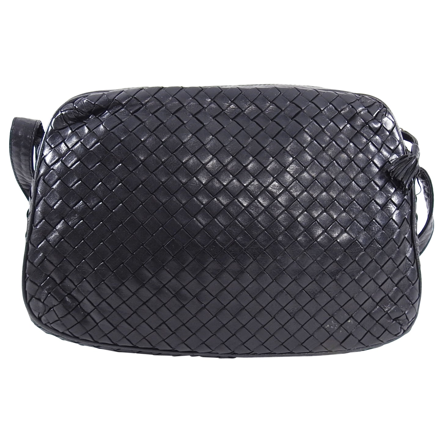 Vintage Bottega Veneta 1980s Large Intrecciato Leather Shoulder Bag - Classic Rectangular Crossbody Purse for Women, Perfect for Work, Travel & Evening Events