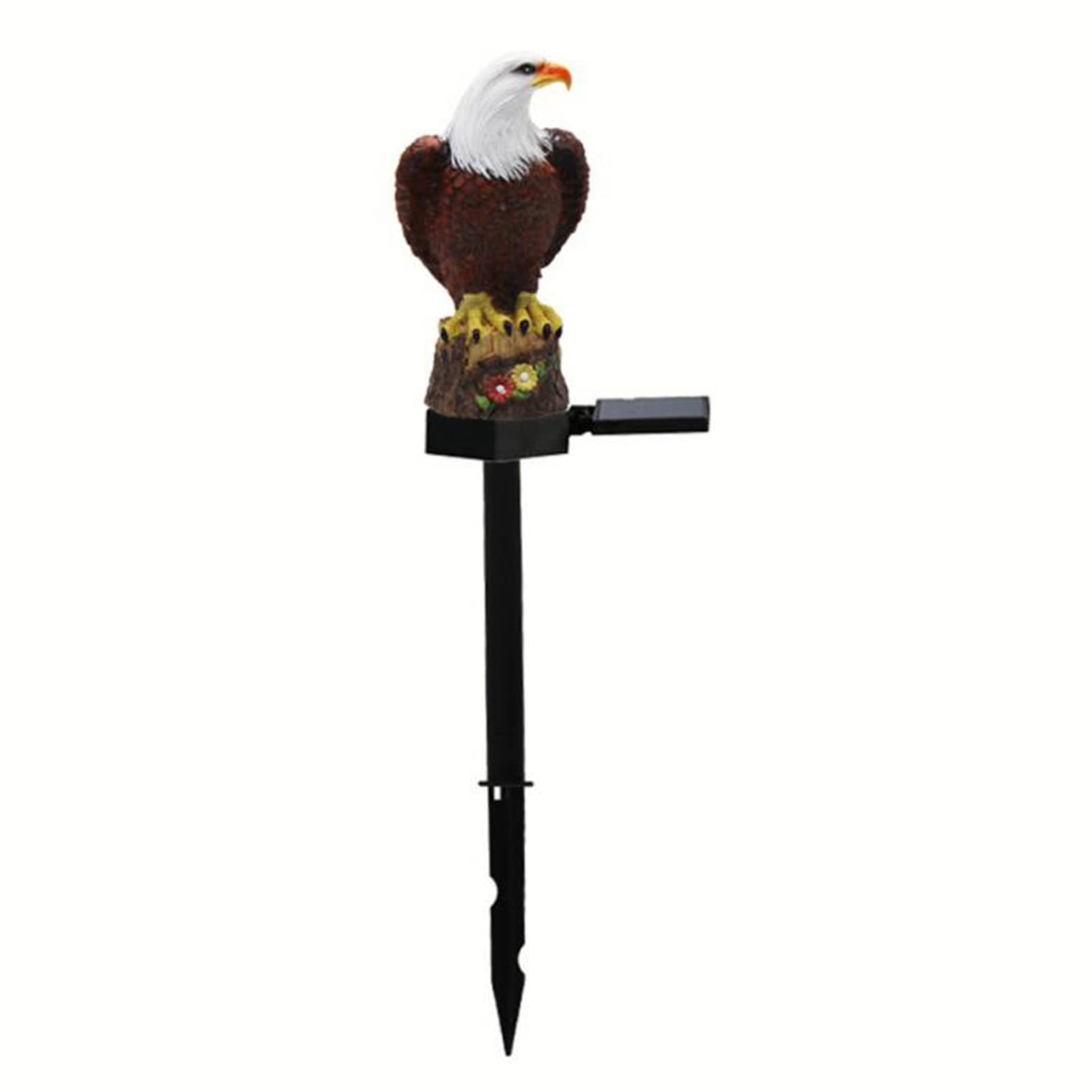 D-GROEE Solar Eagle Ground Plug Lawn Lamp - Weather-Resistant Outdoor Solar Light for Garden, Yard, Pathway Decoration - Brown Resin Eagle Statue Light for Landscape & Patio Lighting