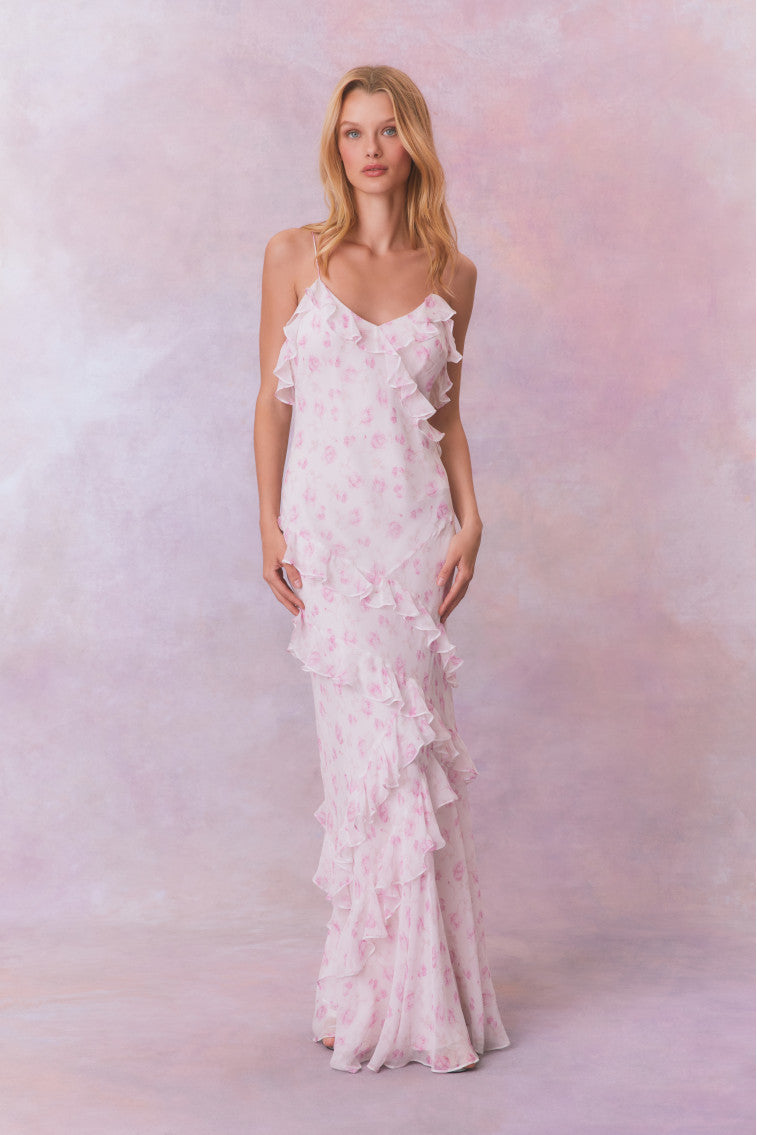 Rialto Floral Print Maxi Dress for Women - Elegant Summer Beach Dress, Boho Chic Long Dress for Vacations, Parties & Date Nights