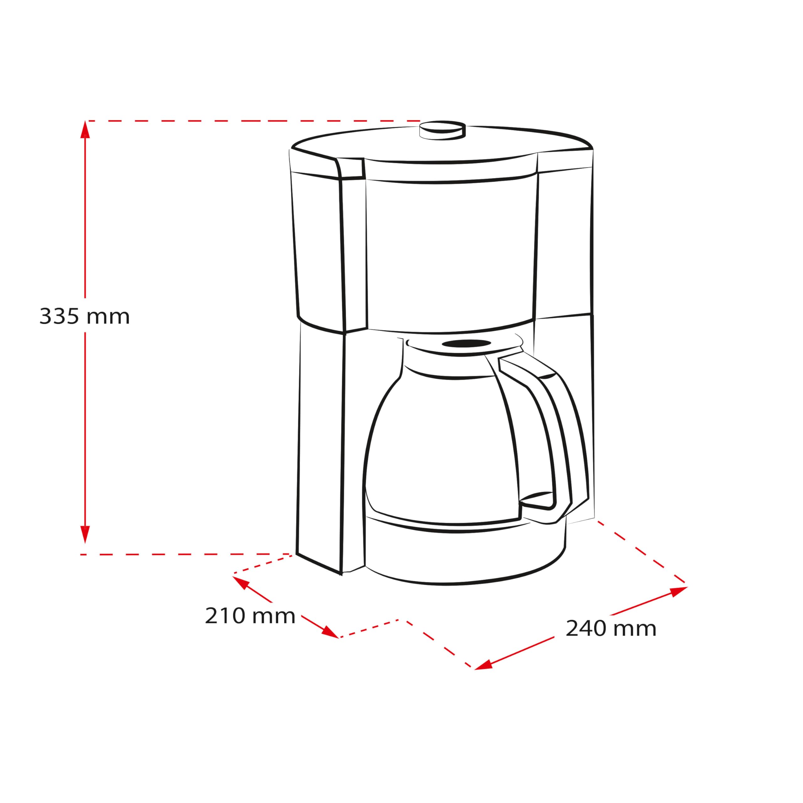 Melitta Look V Filter Coffee Maker with Timer & White Glass Carafe - Perfect for Home, Office, and Breakfast Time