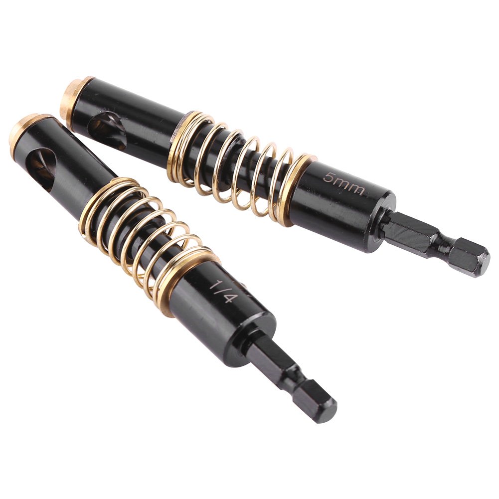 Self Centering Drill Bit Set - 1/4 Inch Hex Shank, Spring Loaded Hinge Tapper Core Drill Bits (5mm & 1/4