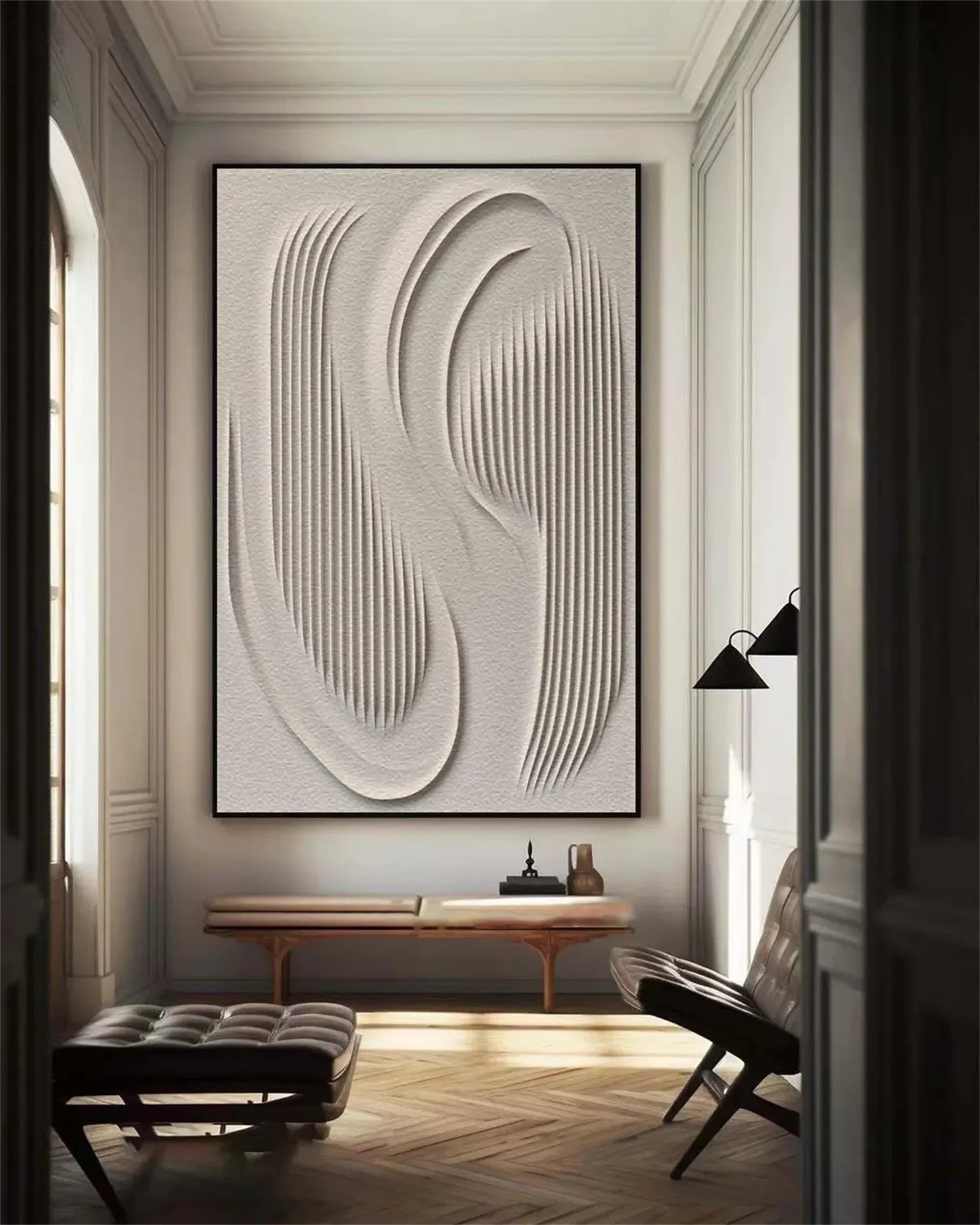 Beige & Brown Abstract Wall Art Canvas Print #BB114 - Modern Home Decor for Living Room, Bedroom & Office