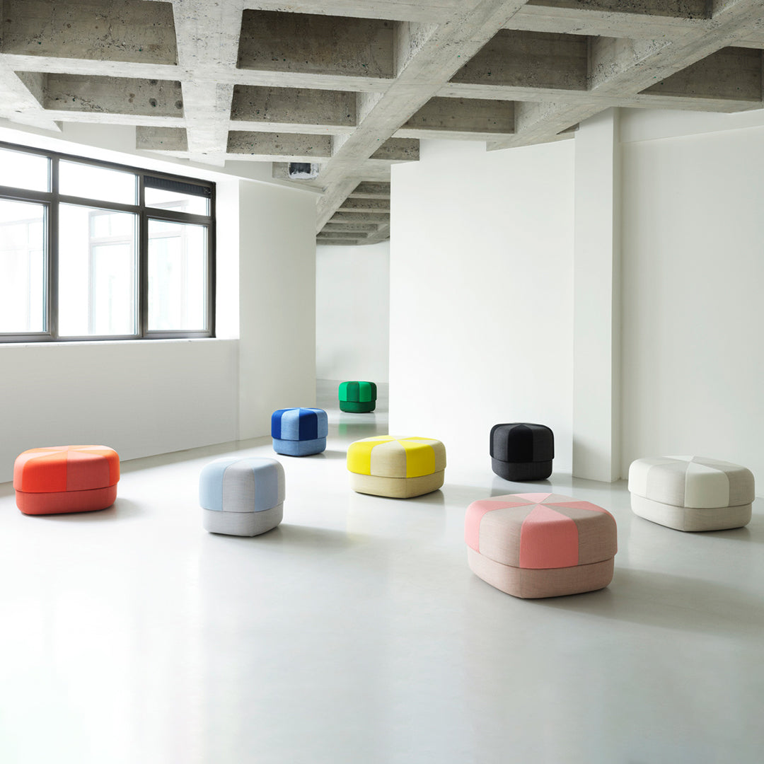 Legal Circus Pouf Duo Ottomans by Normann Copenhagen - Stylish Seating for Living Room, Lounge, or Bedroom Decor