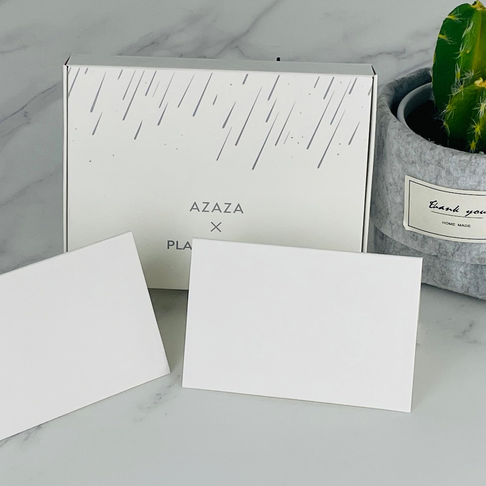 AZAZA 50-Pack White Blank Place Cards - Elegant Textured Table Tent Cards for Weddings, Banquets & Dinner Parties (2.5