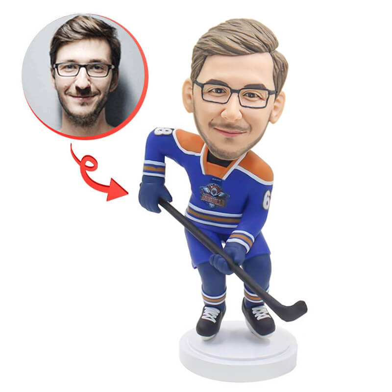 Personalized Kids Ice Hockey Bobblehead - Custom Hockey Player Figurine - Perfect Gift for Young Hockey Fans & Team Souvenirs - Birthday, Christmas, Sports Awards & Home Decor