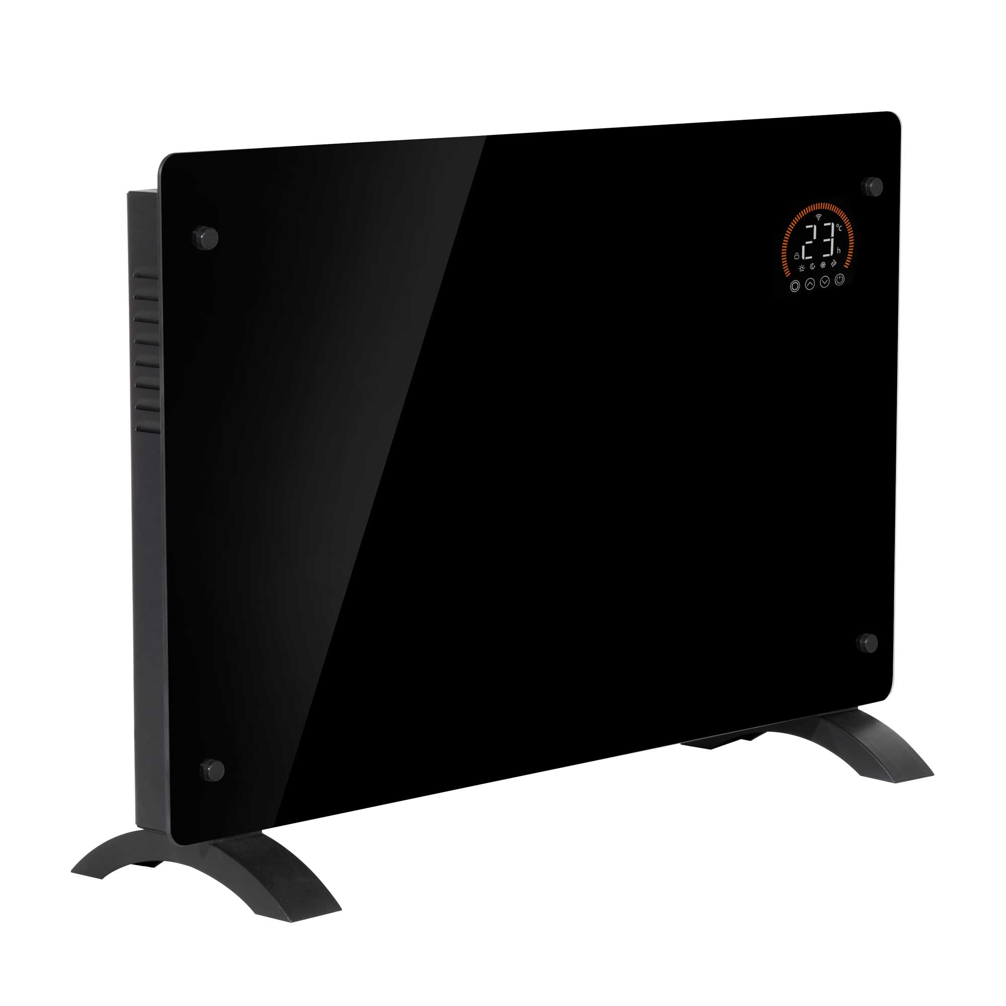 Baridi 2000W Smart WiFi Electric Glass Panel Heater with 24/7 Timer & Remote Control - Black DH139 - Perfect for Bedroom, Office & Home Heating