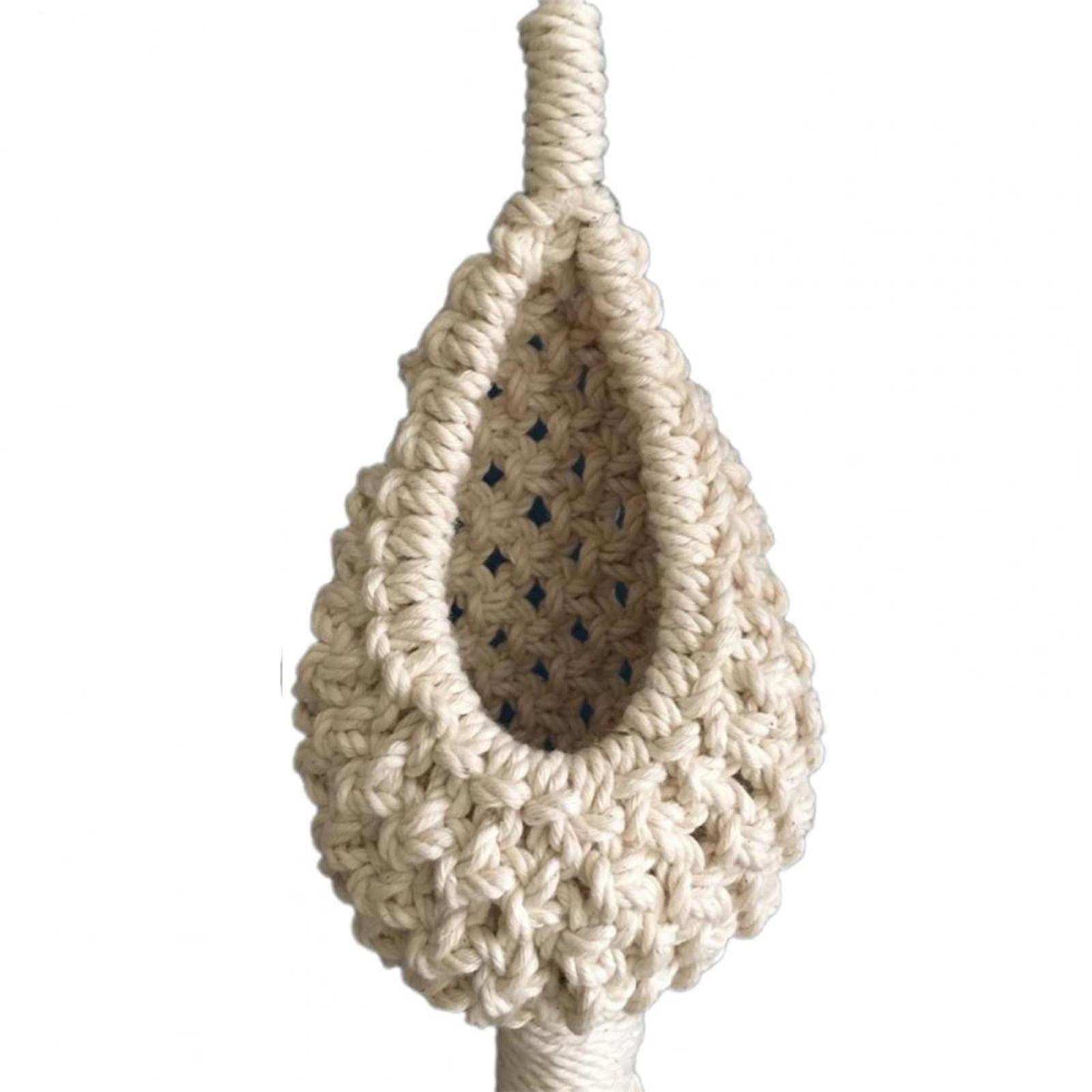 Handmade Lace Hanging Planter - Pineapple Shaped Wall Flower Pot with Cotton Net Pocket for Balcony, Living Room Decor - Perfect for Indoor Plants, Air Plants, and Home Decoration