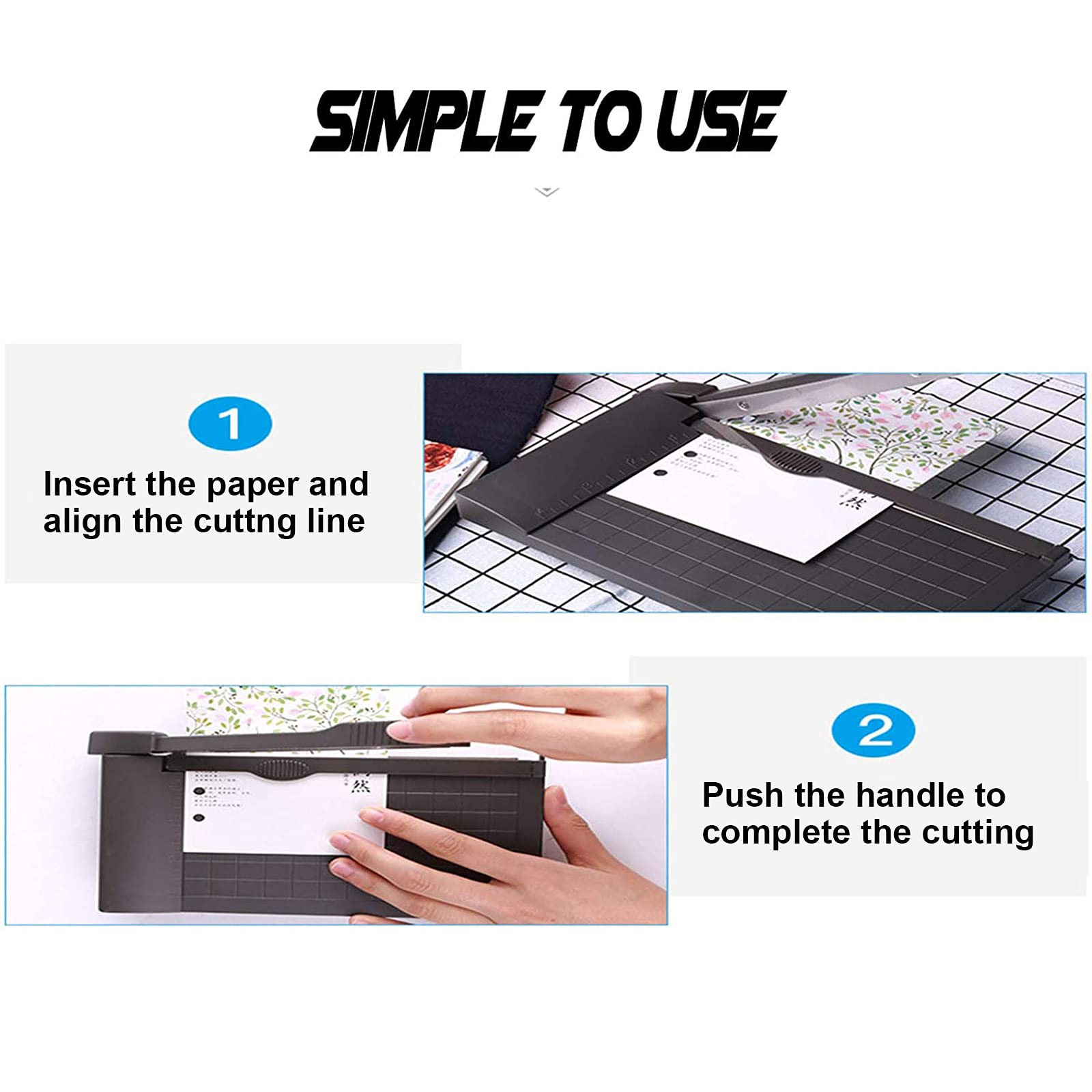 Mini A4 Paper Trimmer with Ruler - Precision Photo Guillotine Cutter for Paper, Cardstock, Foam & Craft Materials (Blue) - Perfect for Scrapbooking, Card Making & DIY Projects