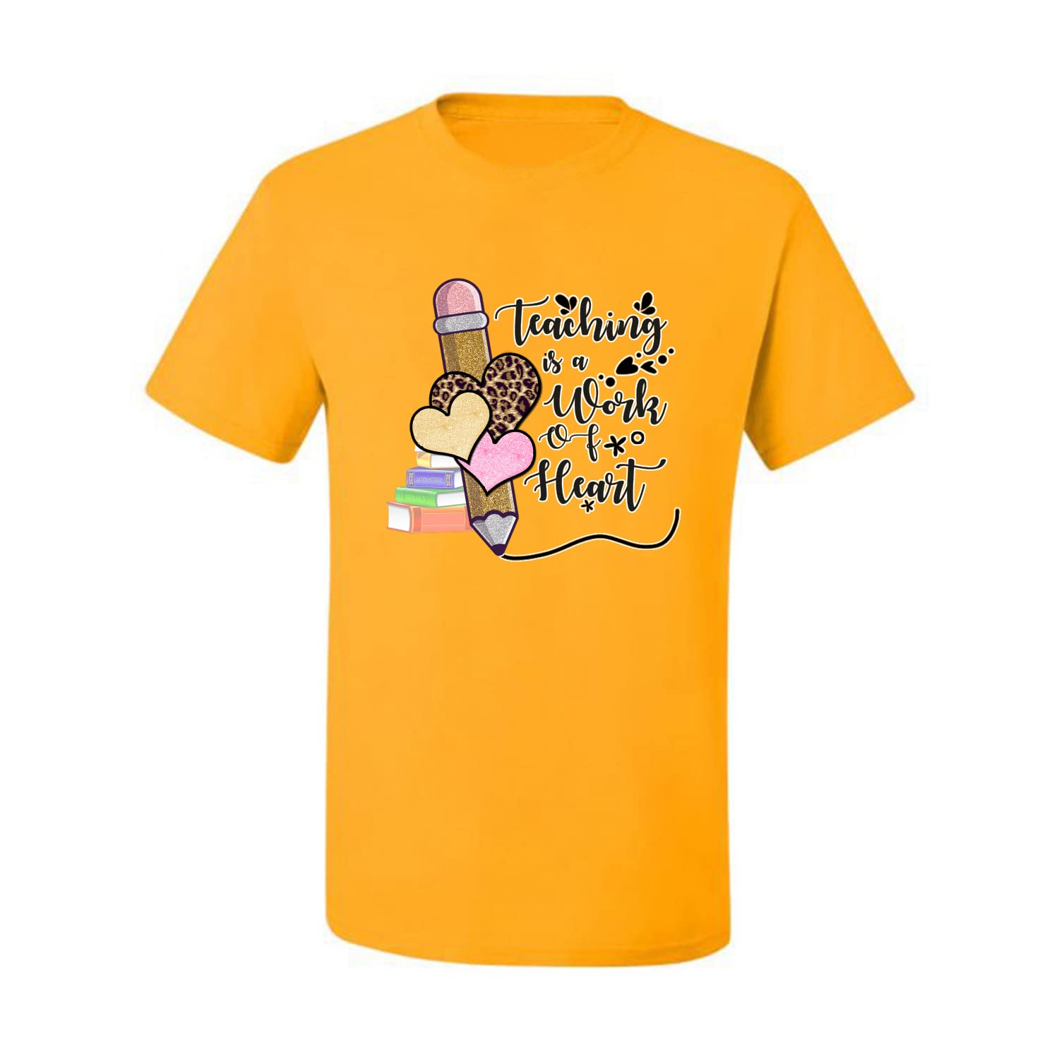 Wild Bobby Teaching is a Work of Heart Pop Culture Graphic T-Shirt for Men - Funny Teacher Apparel & Casual Wear for School, Work & Everyday Outfits