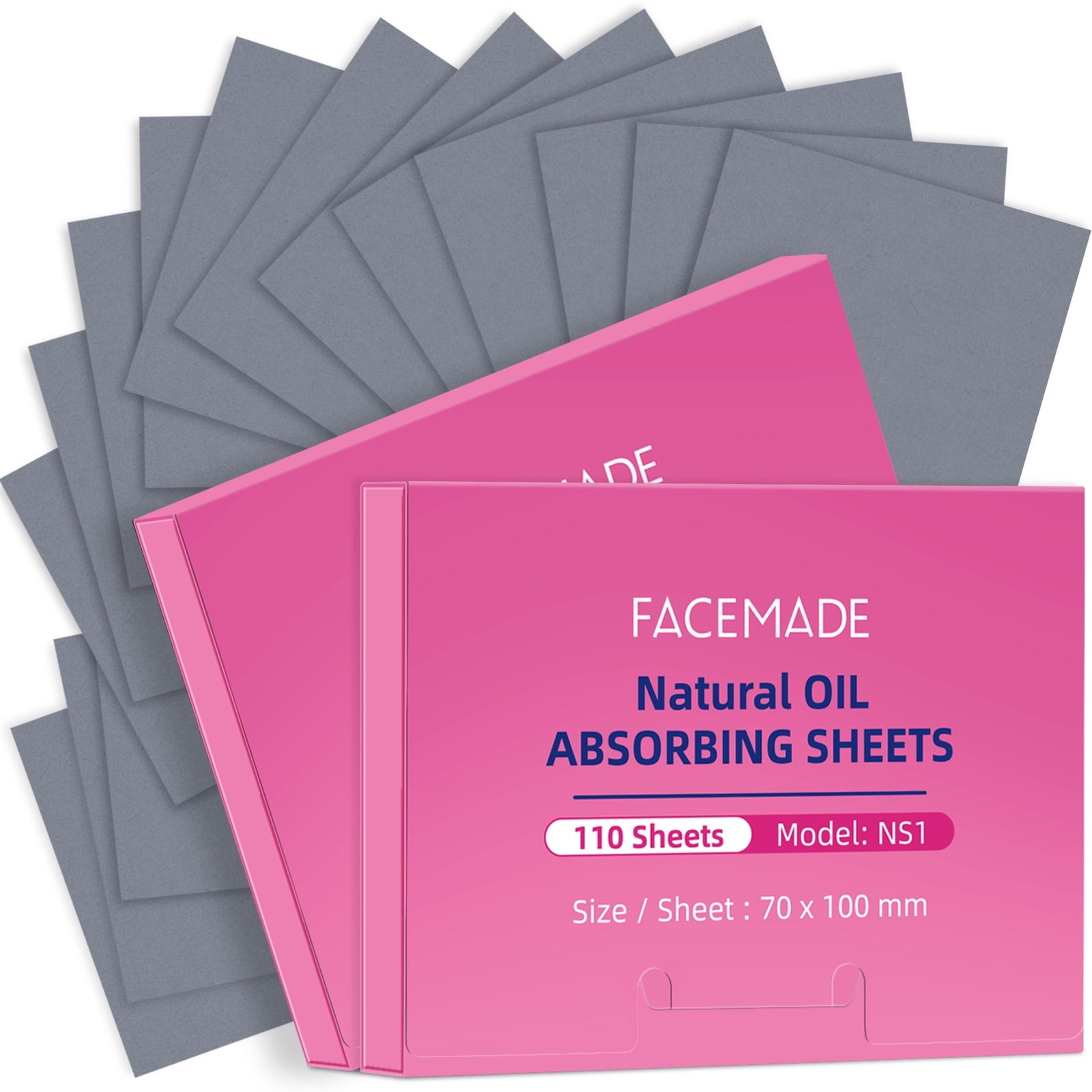 FACEMADE Oil Blotting Paper for Face - 220 Sheets (2 Pack) | Absorbent Blotting Papers for Oily Skin & Shine Control | Perfect for Makeup Touch-Ups & On-The-Go Use