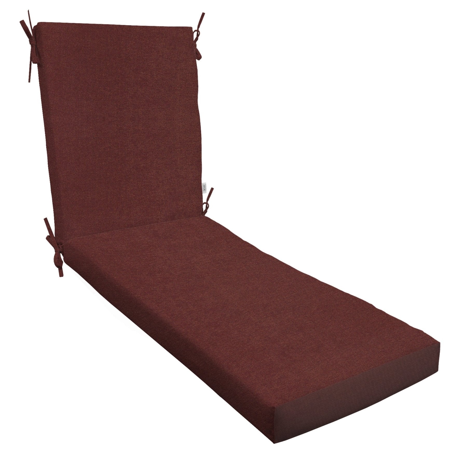 Premium Foam Chaise Lounge Chair Cushion - Waterproof Sunbrella Performance Fabric - Garnet & Black Collection - Perfect for Poolside, Patio & Outdoor Relaxation
