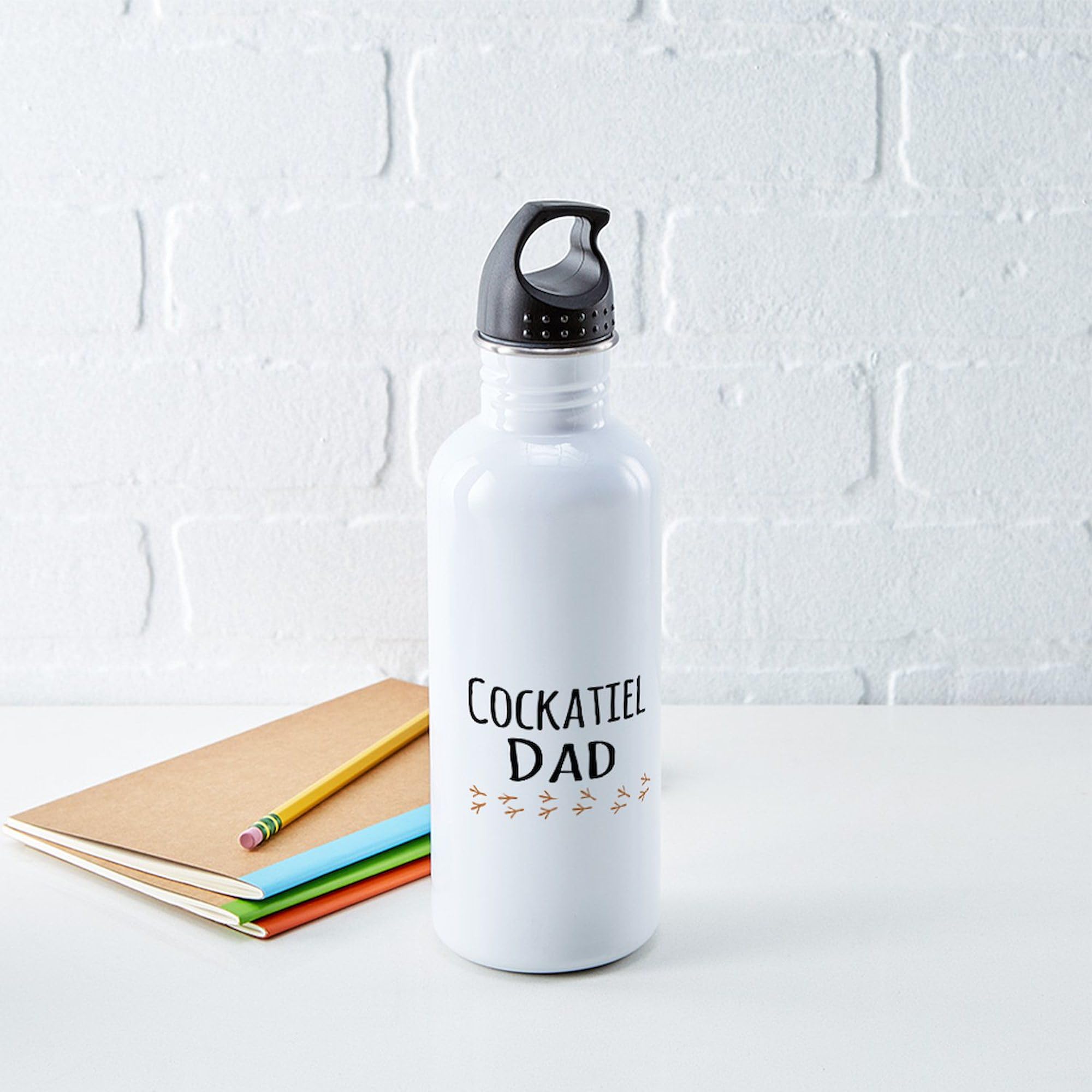 Cockatiel Dad Stainless Steel Water Bottle 1.0L (34 oz) - Insulated, Leak-Proof & BPA-Free - Perfect for Bird Lovers, Outdoor Activities & Office Use