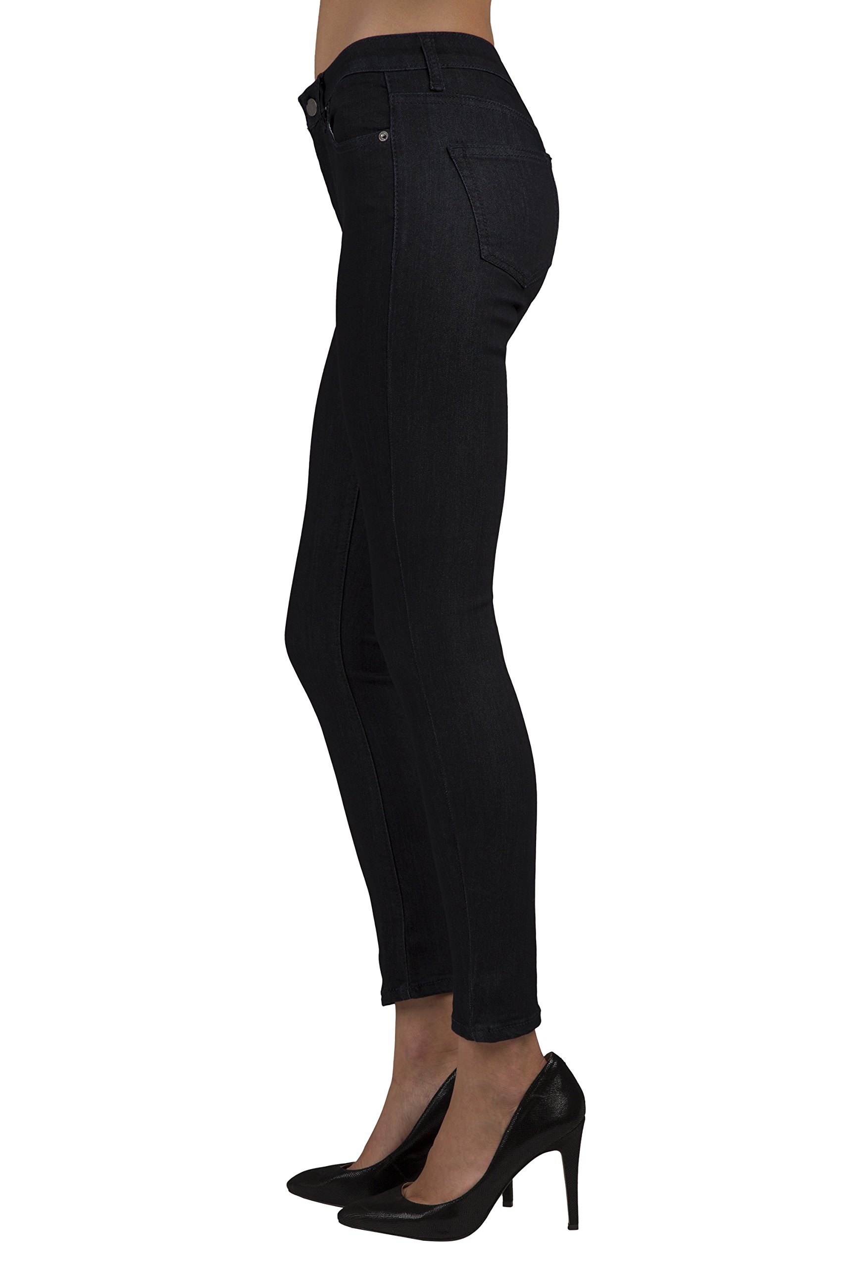 Premium Women's Stretch Dark Wash High Waisted Ankle Jeans - Comfortable Slim Fit Denim Pants for Casual Wear & Office Outfits