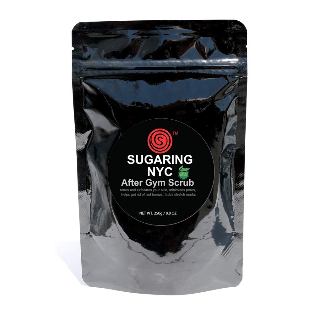 Organic Sugaring Paste & Post-Workout Body Scrub Kit by Sugaring NYC - Natural Hair Removal & Exfoliation for Smooth Skin at Home or Salon Use