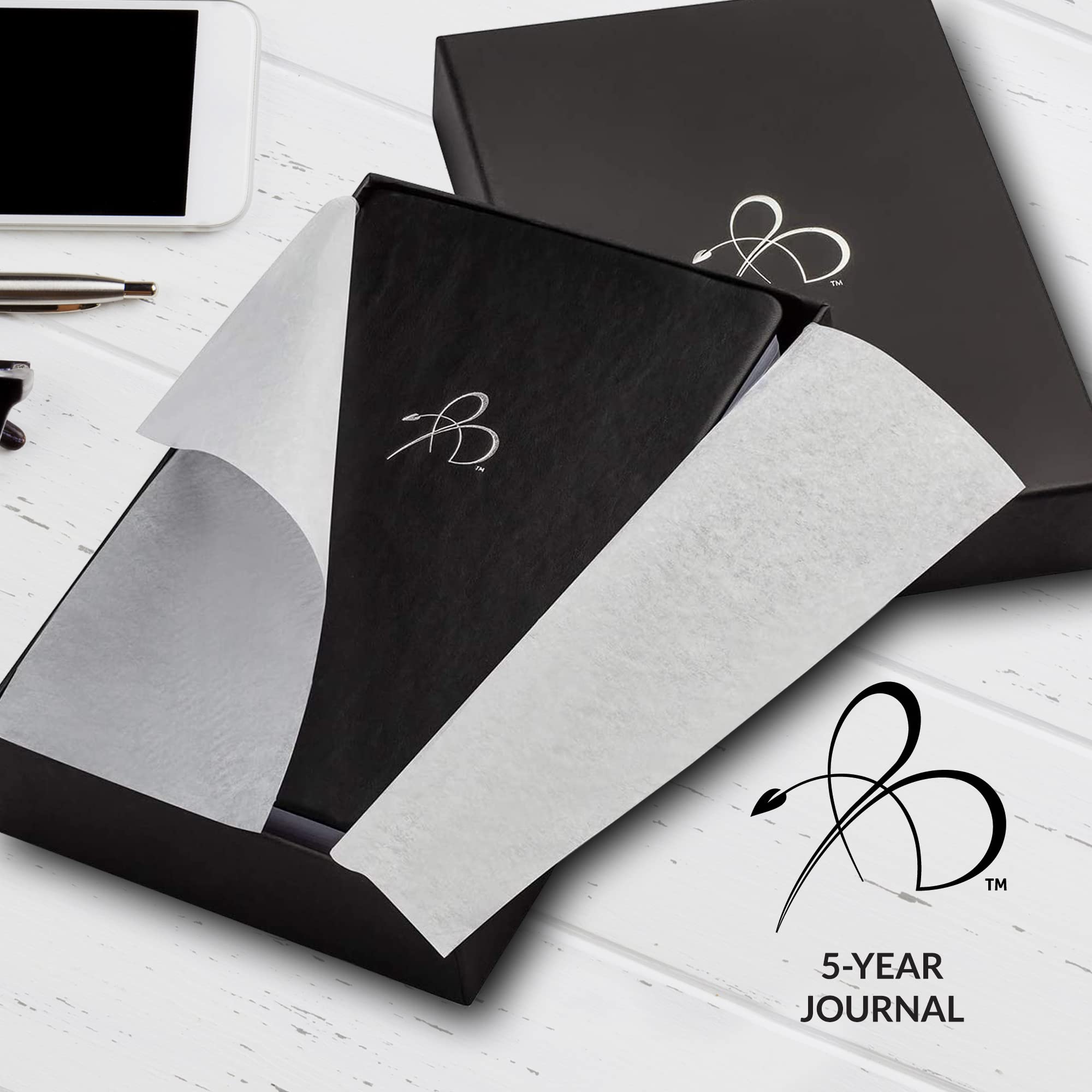 Bright Line Eating Bundle - Official BLE Food Journal (Black), Gratitude Journal, 5-Year Planner, Shopping List & Food Plan Magnet with Pocket Guide | Weight Loss Journal Set for Healthy Eating Habits & Meal Tracking