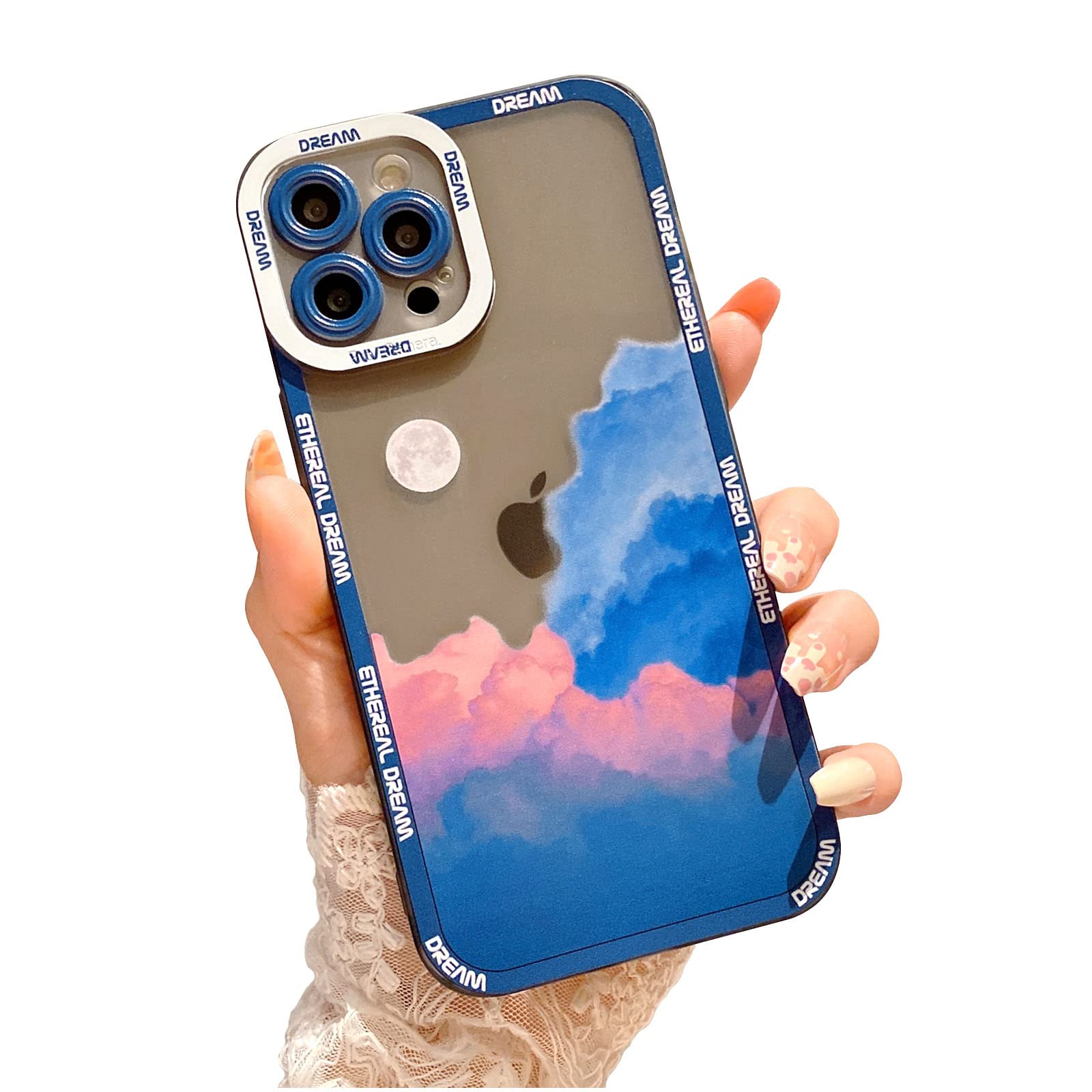 SPOBIT iPhone 11 Pro Max Case - Romantic Sunset Clouds Moon Night Design, Soft TPU Shockproof Protective Cover for Women & Girls (Blue) | Perfect for Everyday Use, Travel & Photo Protection