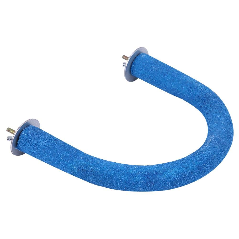 Blue Bird Perch U-Stand - Rough-Surfaced Parrot Perch Stand for Cage, Beak Grinding & Climbing - Durable Pet Bird Toy for Parakeets, Cockatiels & Conures - Perfect for Playtime & Natural Beak Care