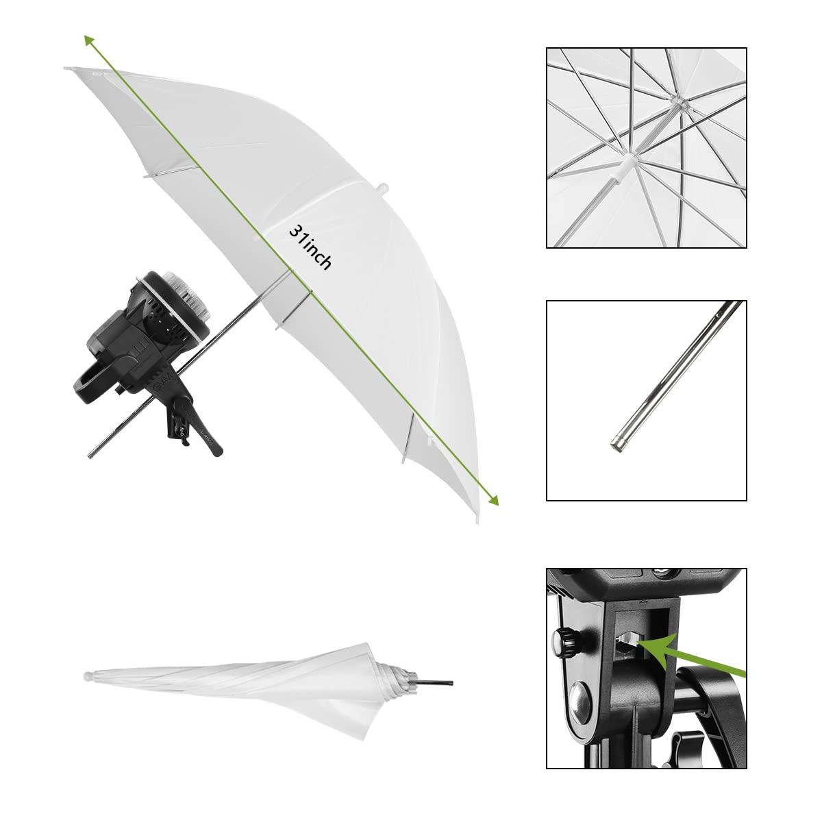 GVM 80W LED Video Light Kit with Tripod Stand & Soft Umbrella - 5600K Daylight, CRI97+ High Color Accuracy - Continuous Lighting for YouTube, Photography, Wedding, Live Streaming, Studio & Outdoor Shooting (P80S-2)
