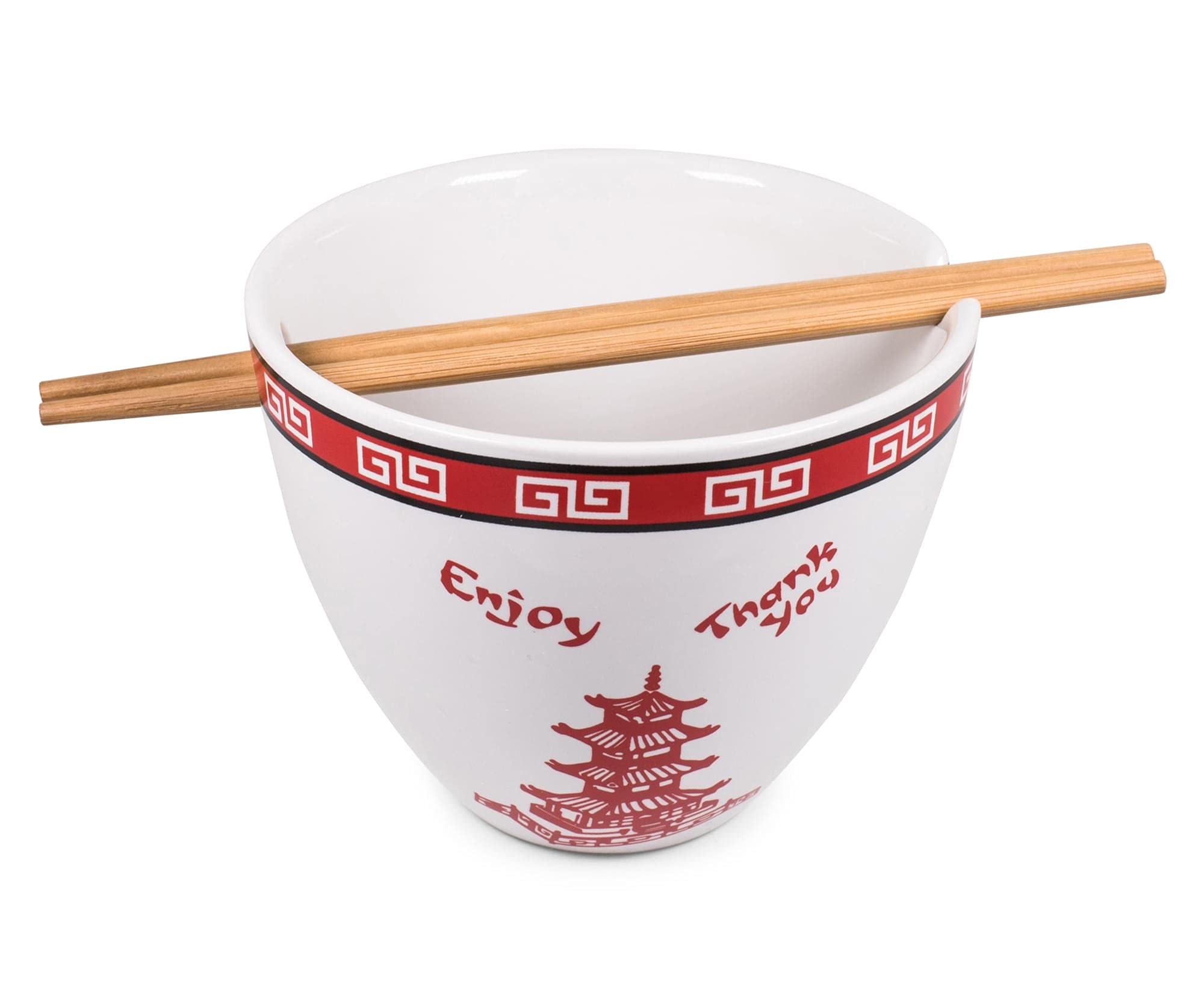 Bowl Bop Chinese Takeout Box Dinnerware Set - 16-Ounce Ramen Noodle Bowl with Chopsticks | Perfect for Asian Cuisine, Home Dining & Party Serving