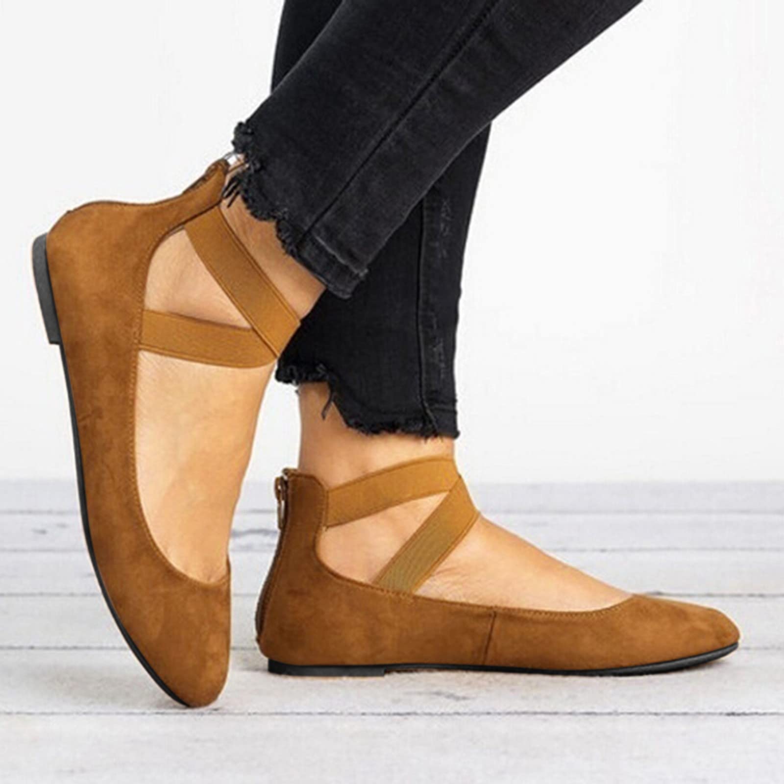 Women's Comfortable Strappy Wedge Sandals - Flat Casual Close-Toe Summer Shoes for Walking, Beach & Outdoor Activities