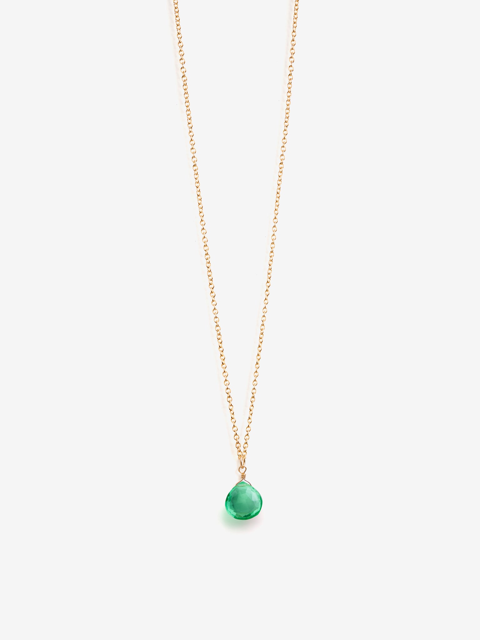 Wanderlust Life Gold Chain Pendant Necklace with Seafoam Green Stone - Perfect for Travel, Beach Vacations & Boho Fashion