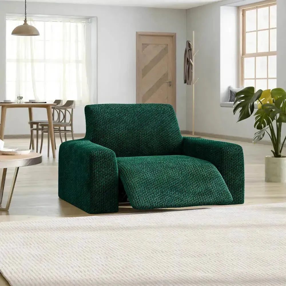 Velvet Reclining Armchair Slipcover - Soft Stretch Fabric Cover for Living Room, Bedroom, or Office - Easy to Install & Machine Washable