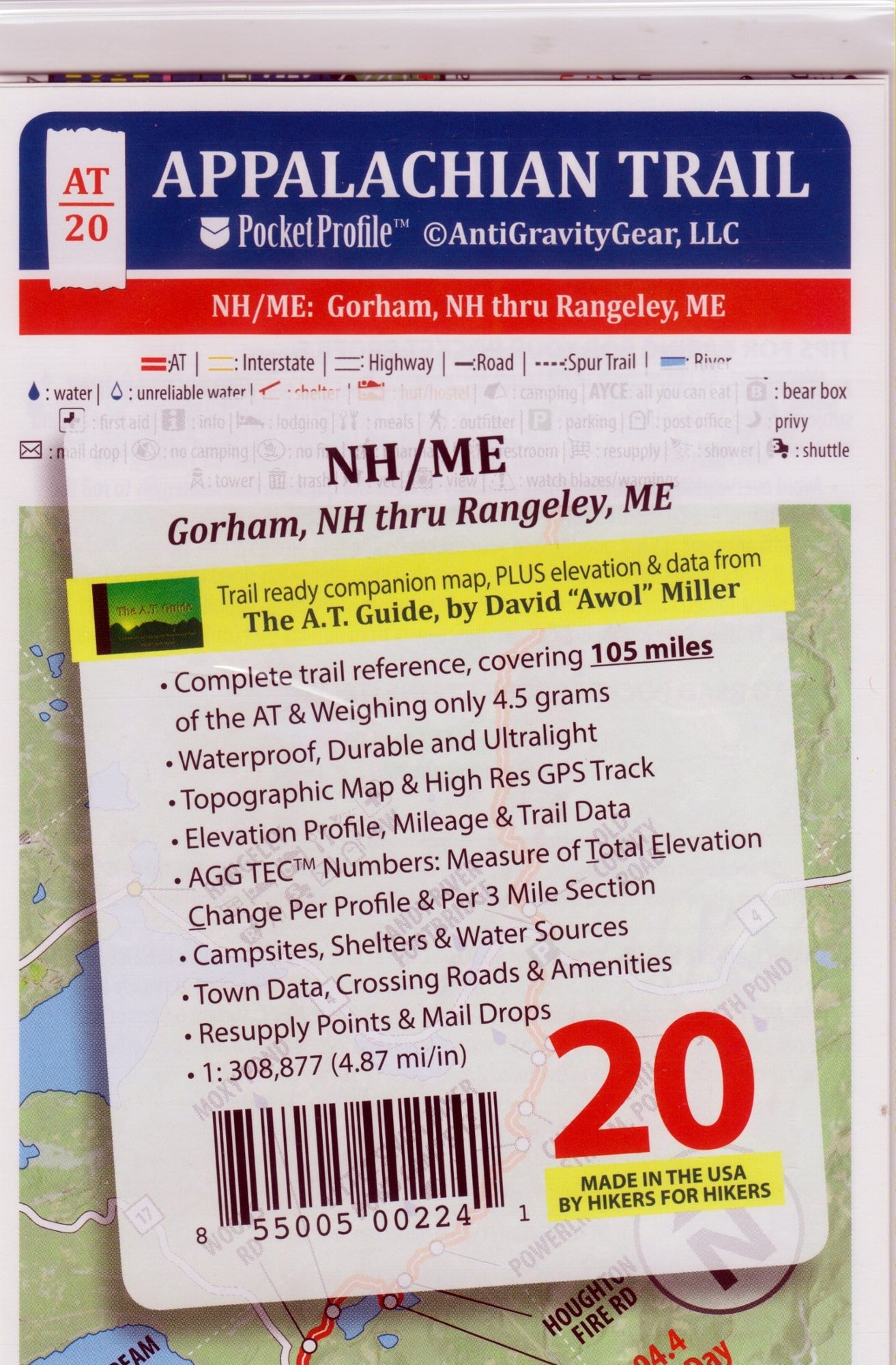 Appalachian Trail Pocket Profile Map: NH/ME Gorham to Rangeley - Compact Hiking Guide for New Hampshire & Maine Sections | Perfect for Backpacking, Camping & Outdoor Adventures
