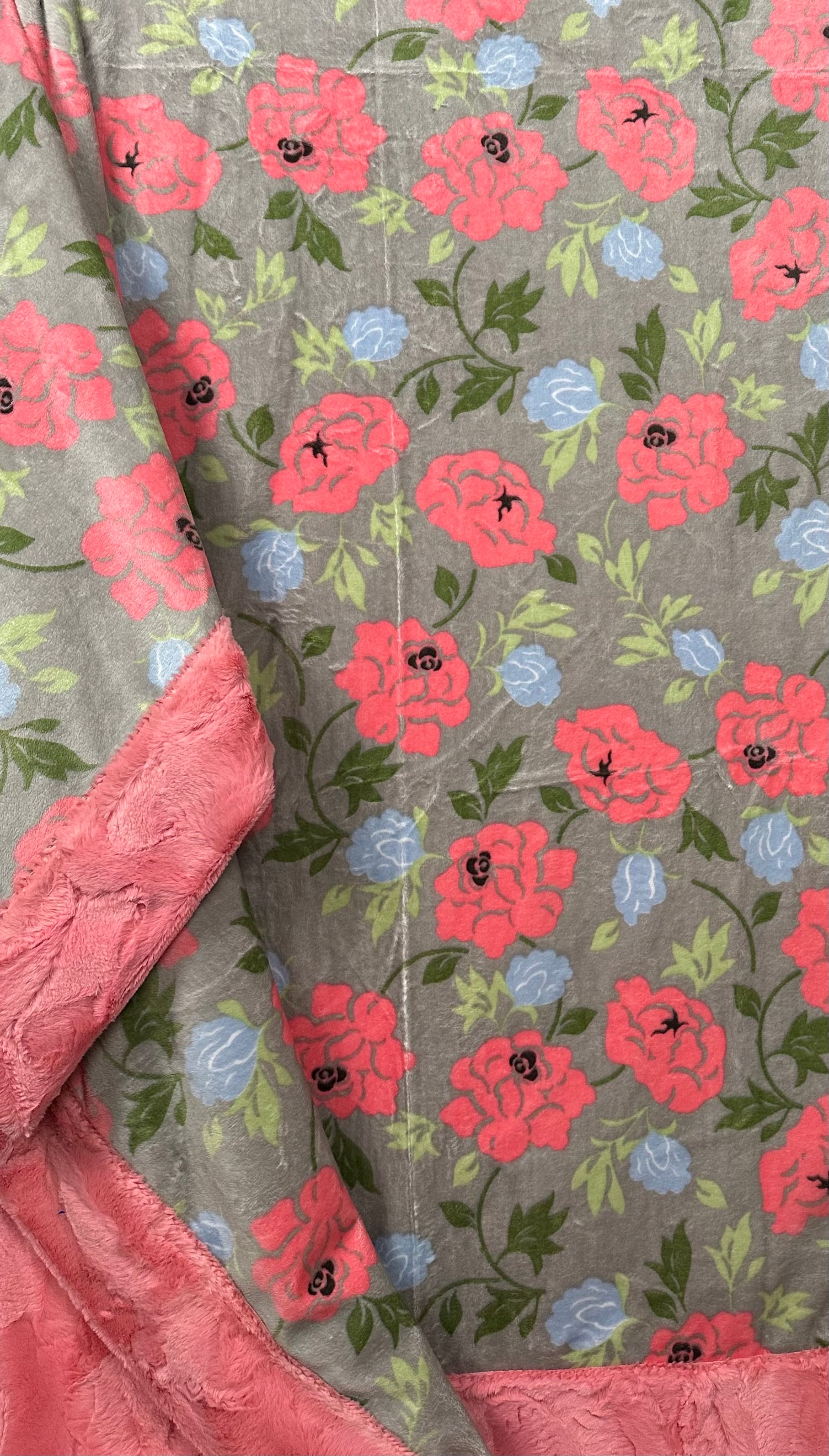 Rose Garden Coral Print Soft Fleece Blanket 55x75 Inches - Perfect for Cozy Nights, Sofa Throws, and Home Decor