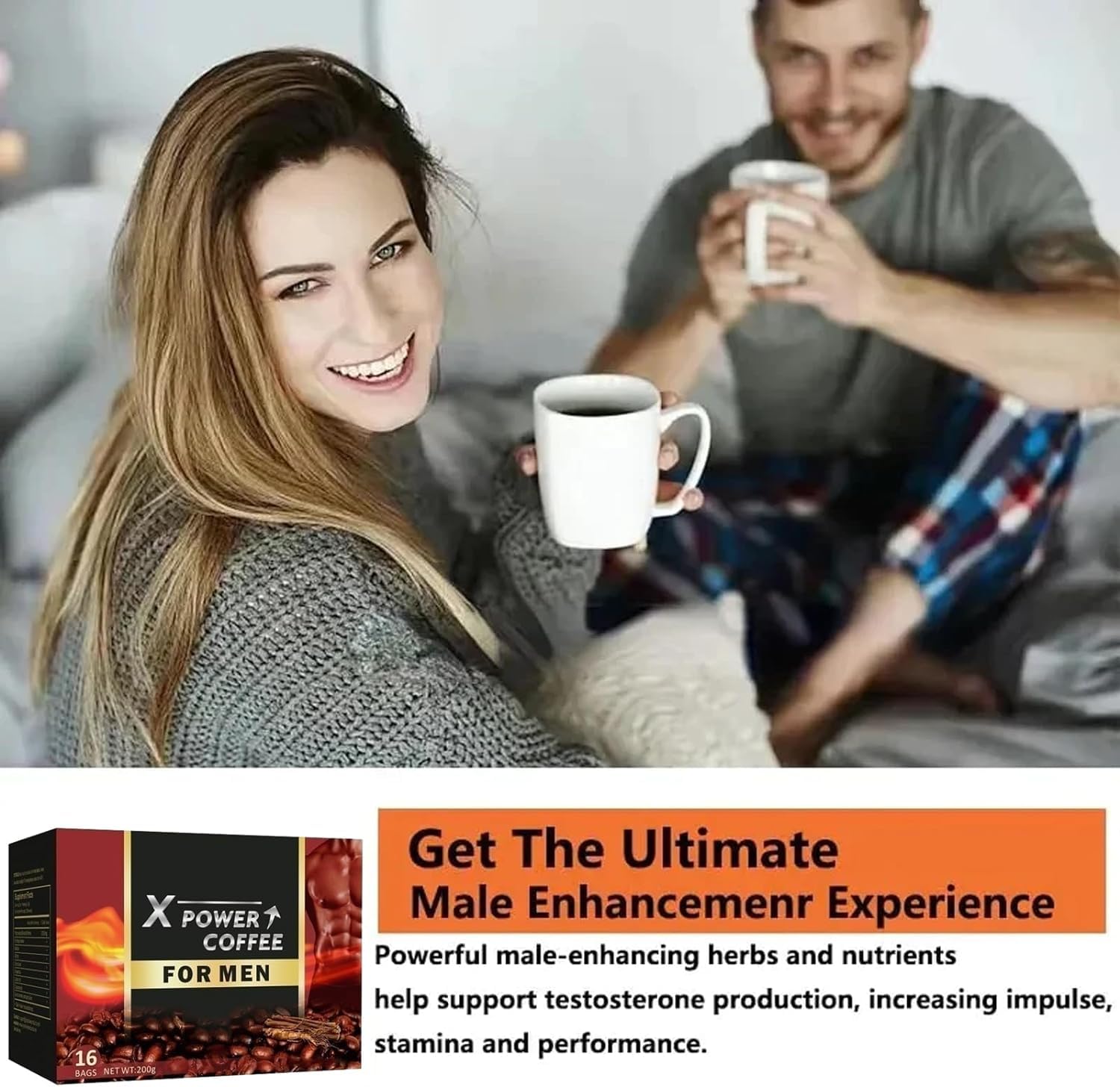 X Power Coffee for Men - Instant Energy-Boosting African Powder Coffee with Natural Ingredients (3 Box) - Perfect for Workouts, Office & Daily Energy Boost