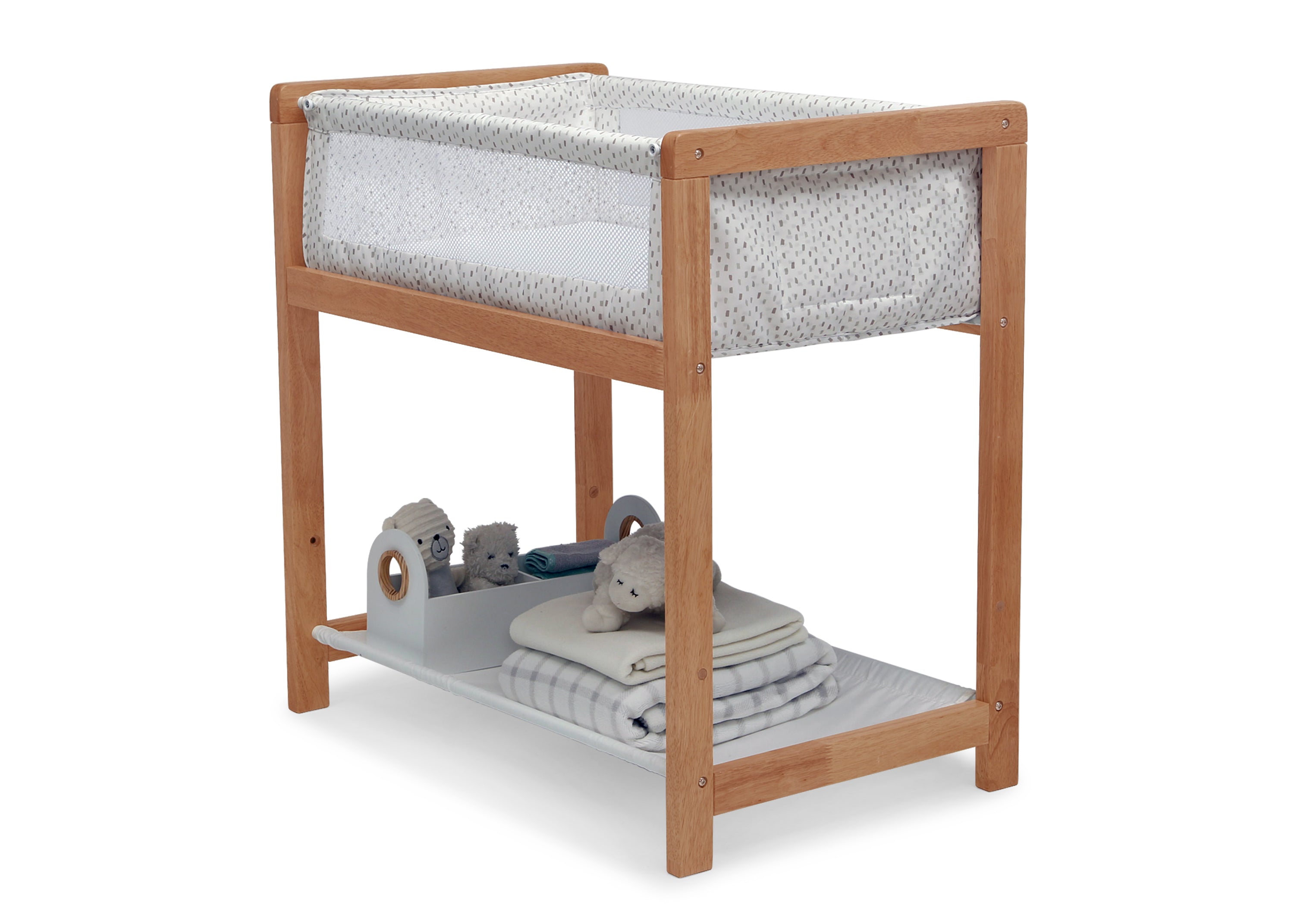 Classic Wood Bedside Bassinet Sleeper - Portable Crib with Premium Wood Frame for Newborns & Infants | Perfect for Nursery, Bedroom & Travel
