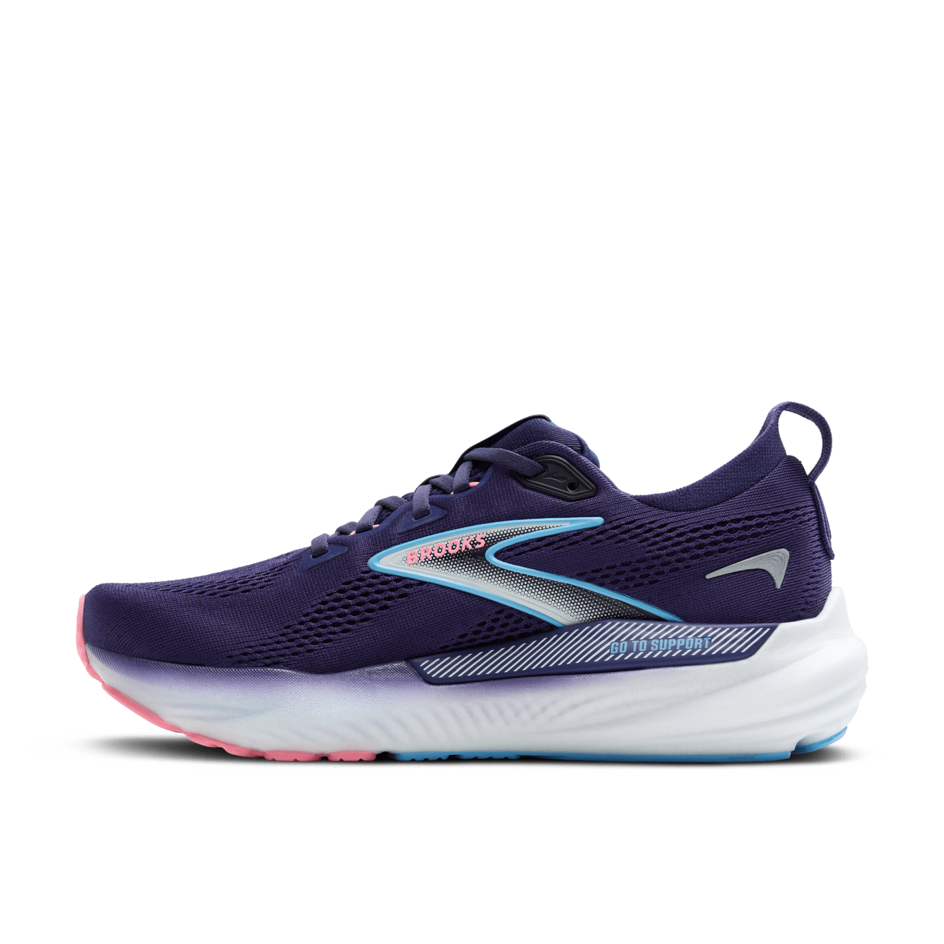Brooks Glycerin GTS 22 Women's Running Shoes (B Width) - Blue Ribbon/Peacoat/Dianthus | Cushioned Support for Long Distance & Marathon Training | Road Running & Gym Workouts