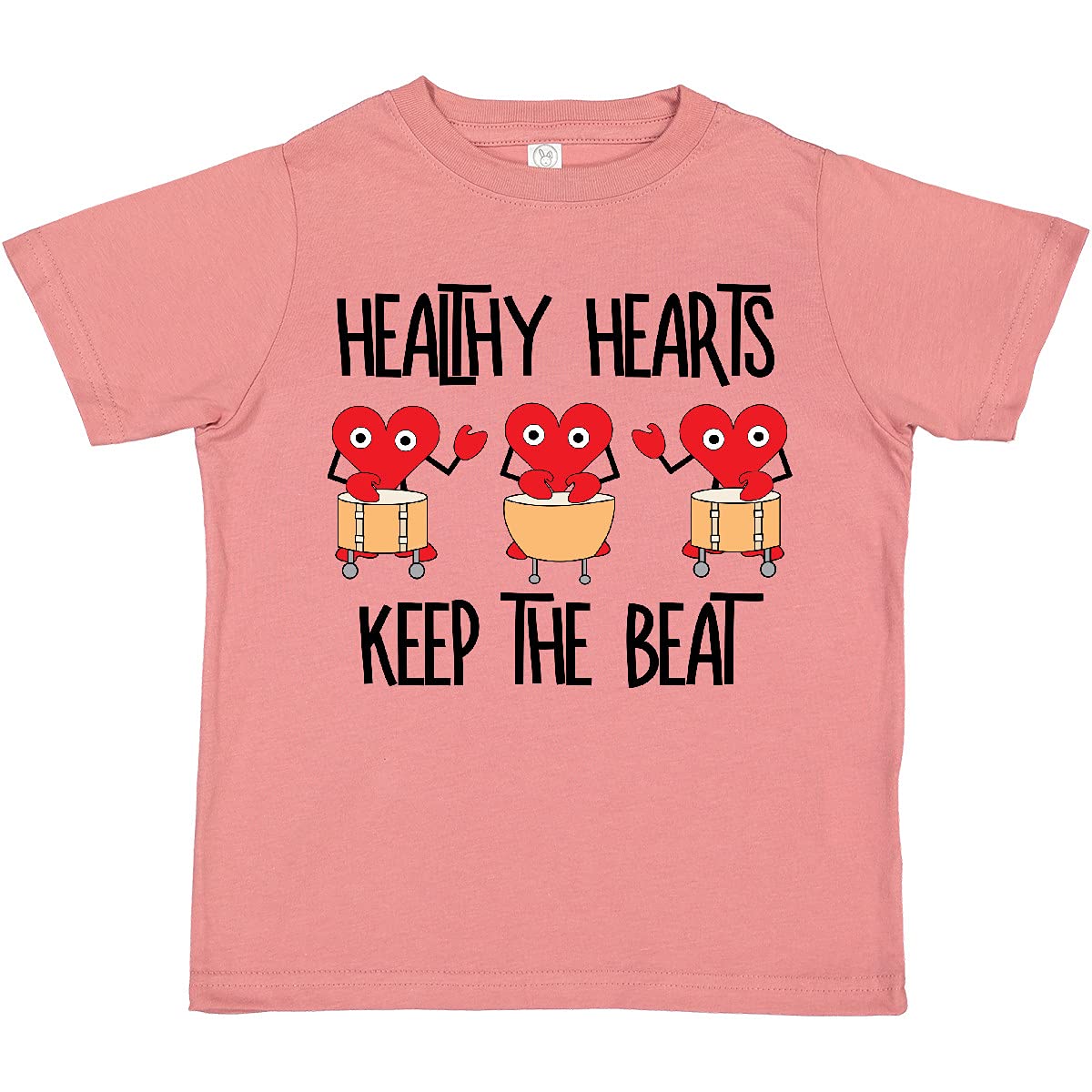 Inktastic Healthy Hearts Toddler T-Shirt - Cute Heart Print Cotton Tee for Boys & Girls | Perfect for Playdates, Daycare & Family Photos
