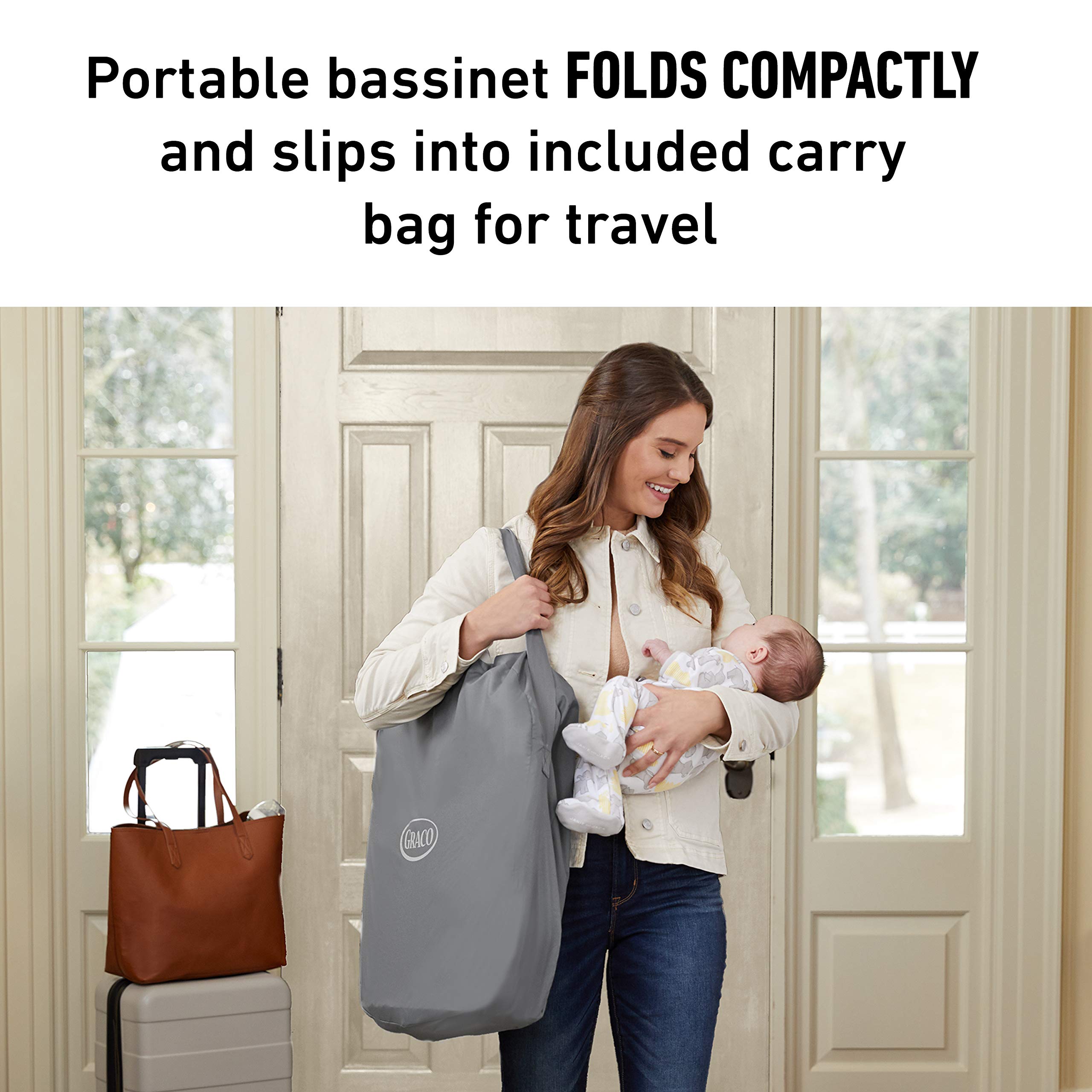 Graco Pack 'n Play Day2Dream Travel Bassinet Playard - Portable Baby Crib with Removable Bassinet, Diaper Changer & Fold-Flat Design | Perfect for Travel, Nursery & On-the-Go Parents (Lo, Lo, W/Fold Flat Bassinet)