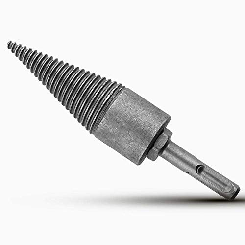 Heavy Duty Firewood Log Splitter Drill Bit - Wood Splitting Cone Driver for Hand Drill (Round Shank) - Perfect for Camping, Firewood Preparation & DIY Wood Projects