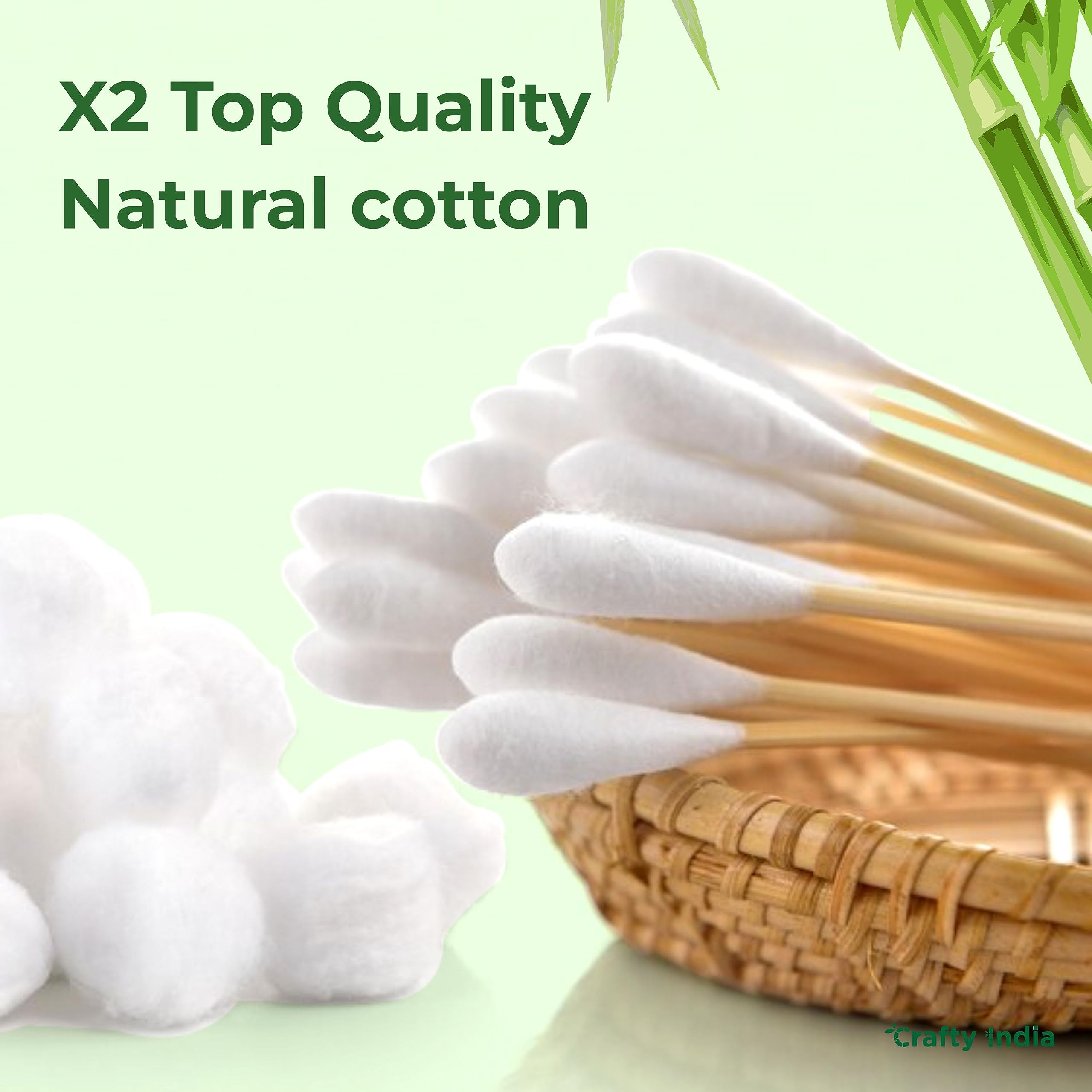 Eco-Friendly Bamboo Cotton Swabs - 240 Pack Organic Dual-Tipped Wooden Cotton Buds for Ear Cleaning & Makeup | Biodegradable, Recyclable, Sustainable | Perfect for Travel, Home, Salon & Personal Care