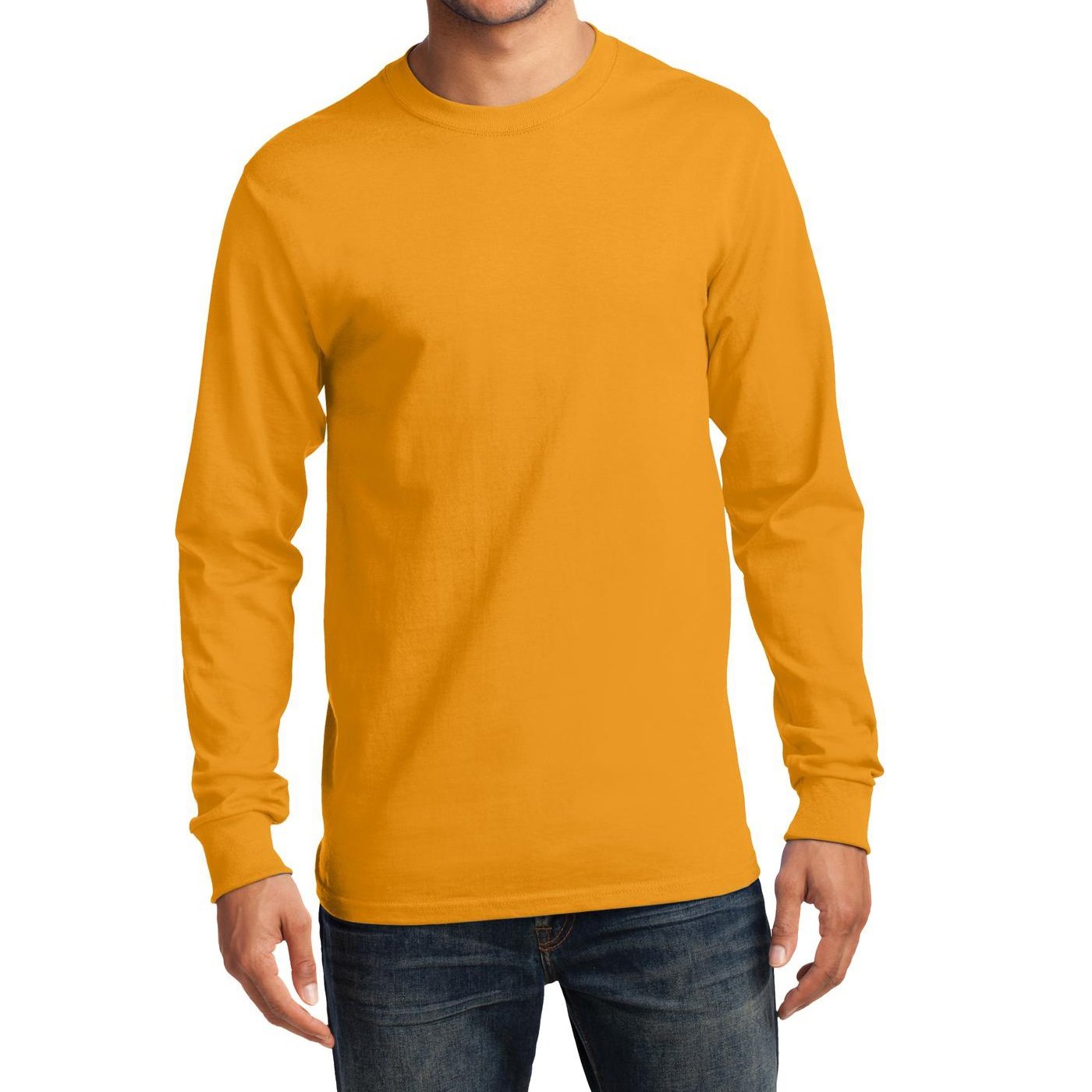 Men's Long Sleeve Essential T-Shirt - Soft Cotton Basic Tee for Casual Wear, Layering & Everyday Comfort
