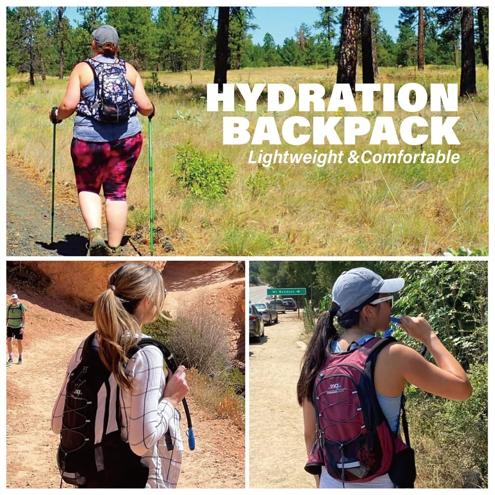 15L Lightweight Insulated Hydration Backpack with 2L Water Bladder - Perfect for Hiking, Running, Camping & Biking - Durable Daypack for Women & Men Outdoor Adventures