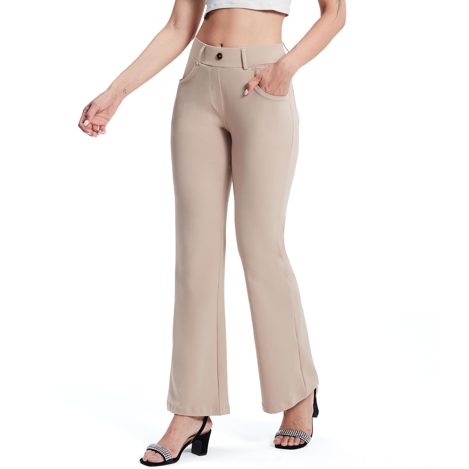 M MOTEEPI Women's High Waisted Yoga Dress Pants - 31