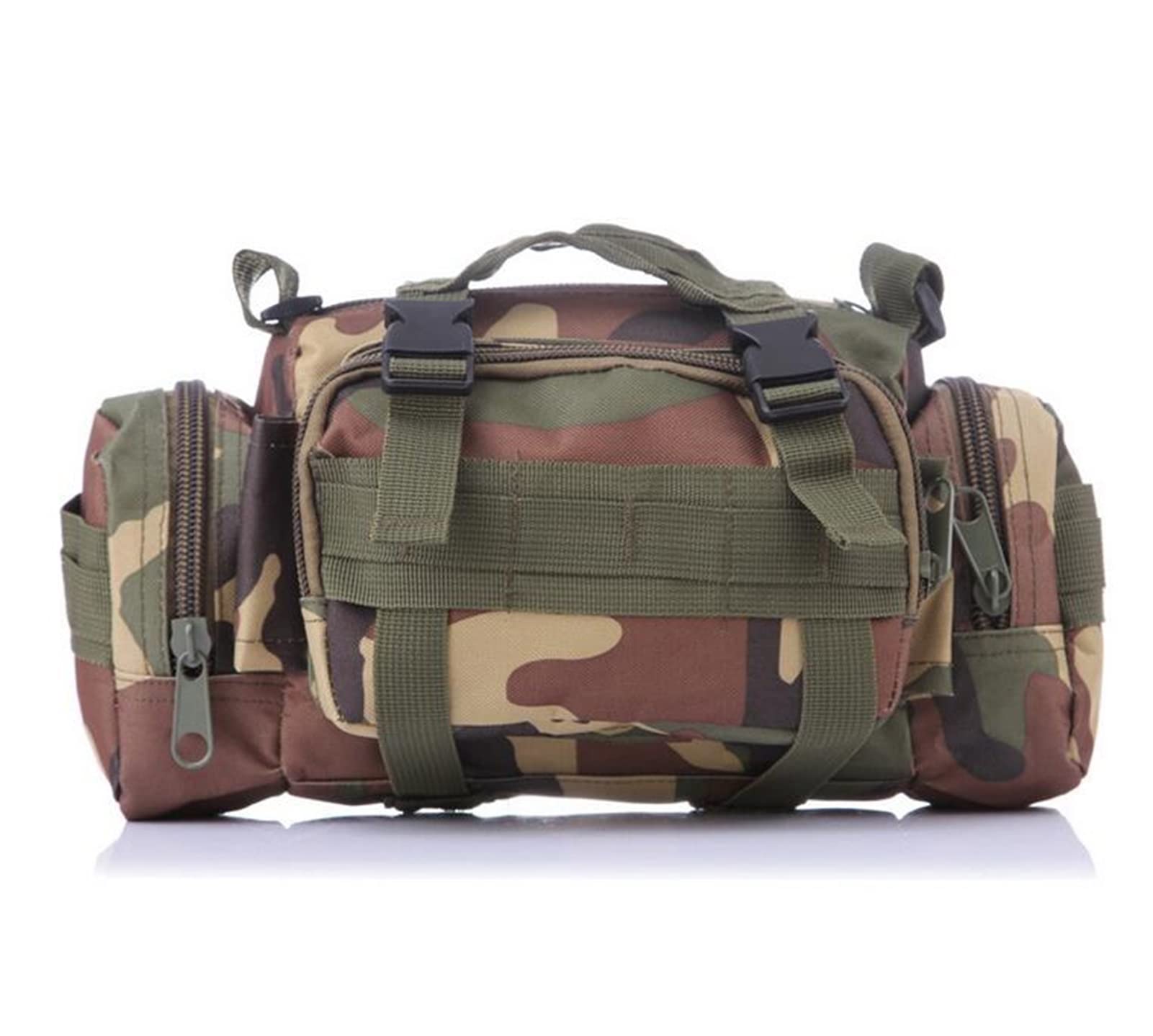 SBJG Men's Camouflage Sports Waist Pack - Waterproof Nylon Fanny Pack for Outdoor Fitness, Hiking & Travel - Adjustable Waist Bag (Jungle Camo) - Perfect for Gym, Running, Cycling & Daily Essentials