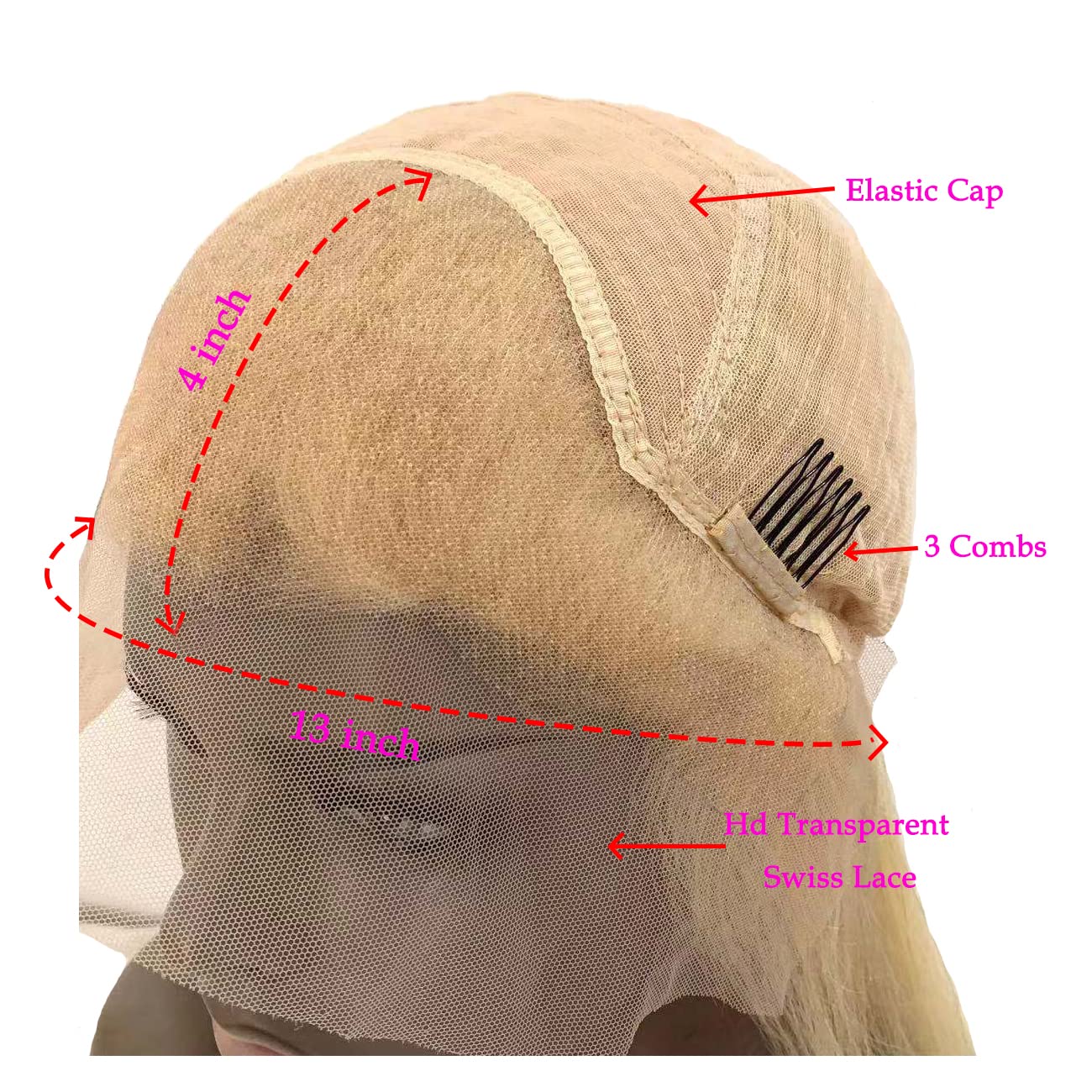 Ombre Red Pink Body Wave Human Hair Wigs 150% Density HD Lace Front - Glueless Pre-Plucked Lace Wig for Women (20 Inch) | Perfect for Cosplay, Parties & Daily Styling