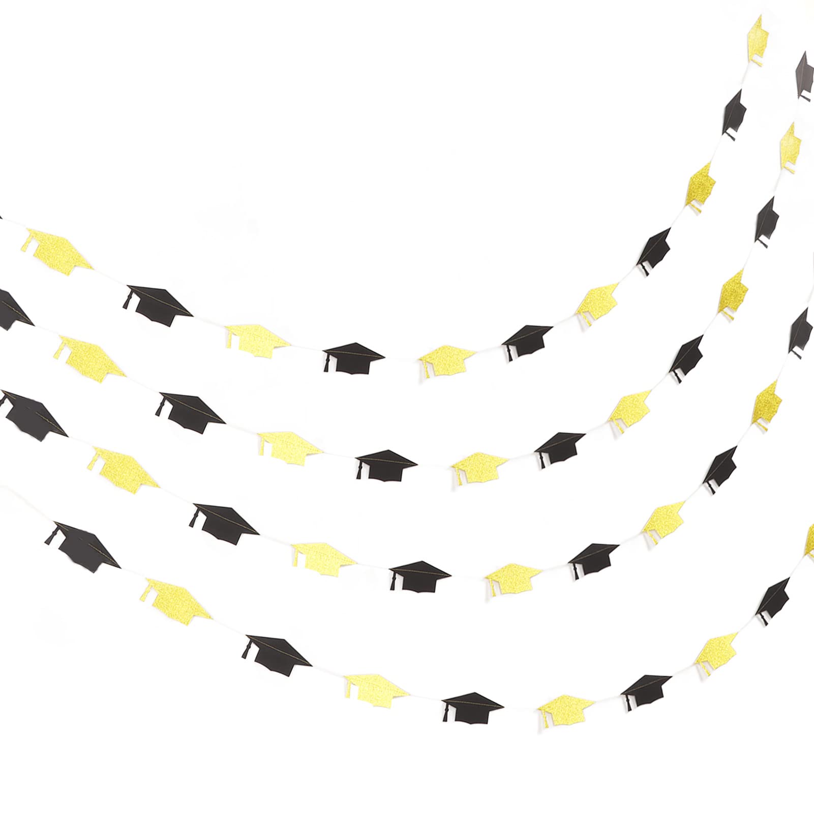 Shanrya Graduation Cap - Black & Gold Glitter Paper Graduation Hat for Graduates - DIY Graduation Party Decorations - Perfect for Graduation Ceremonies, Photo Booths & School Celebrations